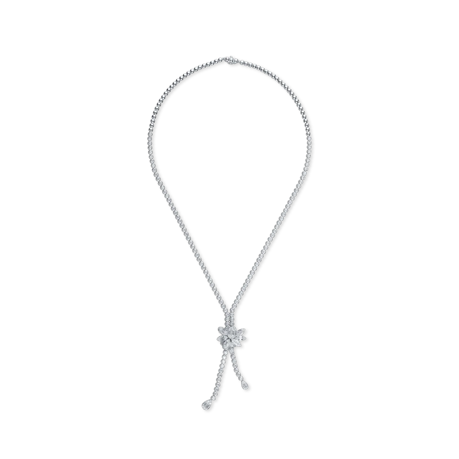 Colier cu floare din aur alb cu diamante de 5.3ct-182396