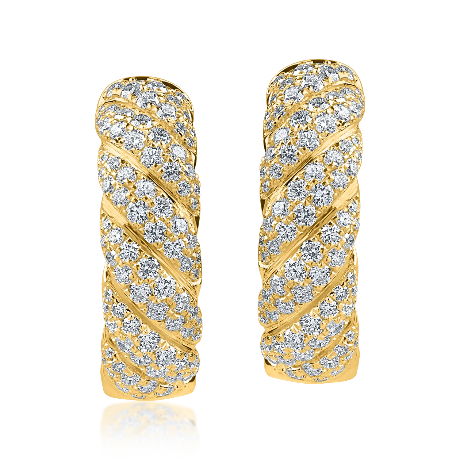 Cercei geometrici din aur galben cu diamante de 1ct - 1 | YEO