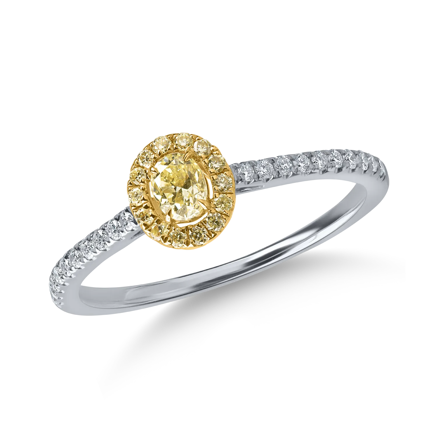 White-yellow gold ring with 0.3ct diamonds