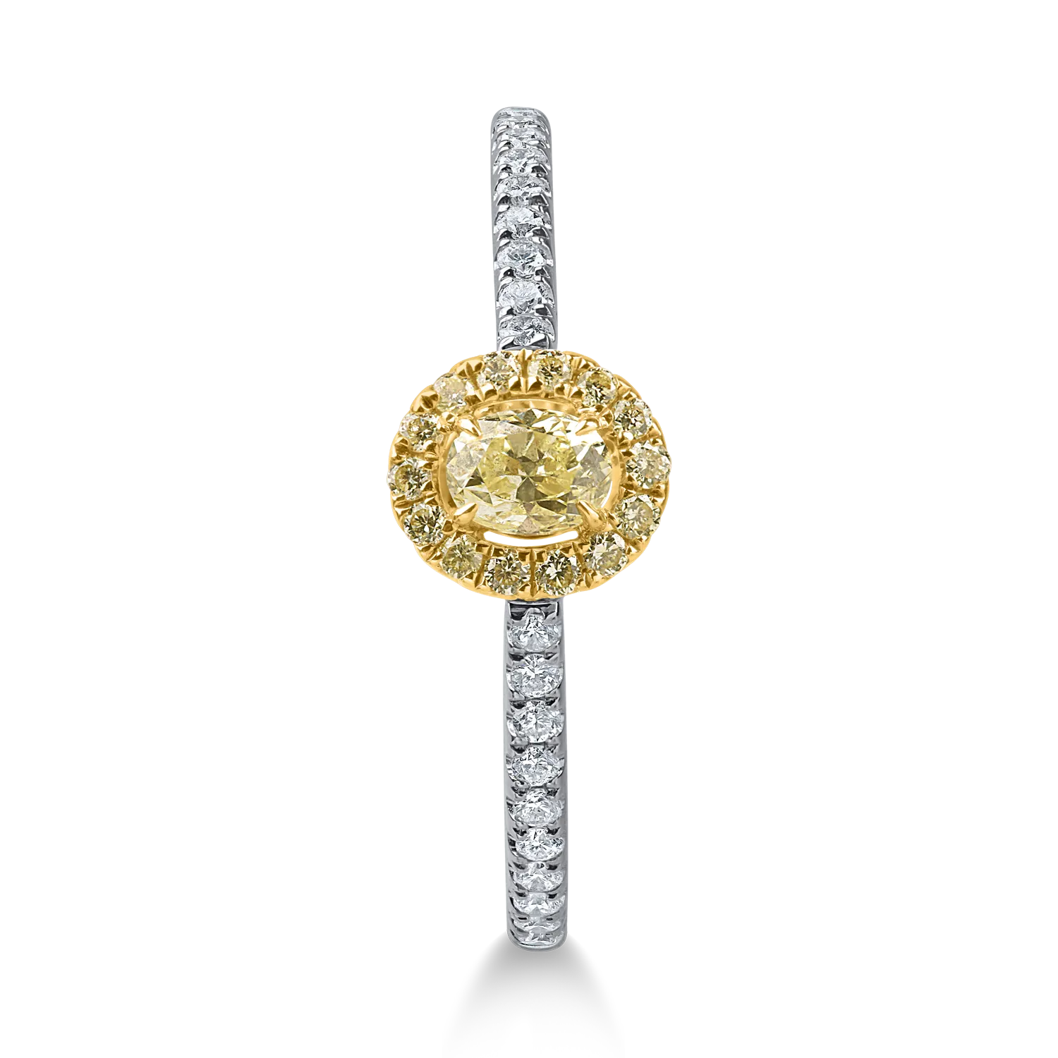 Inel din aur alb-galben cu diamante de 0.3ct