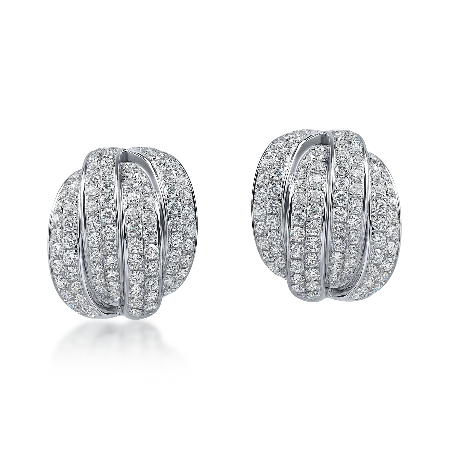 Geometryczne kolczyki z białego złota z 2ct diamentami-182446