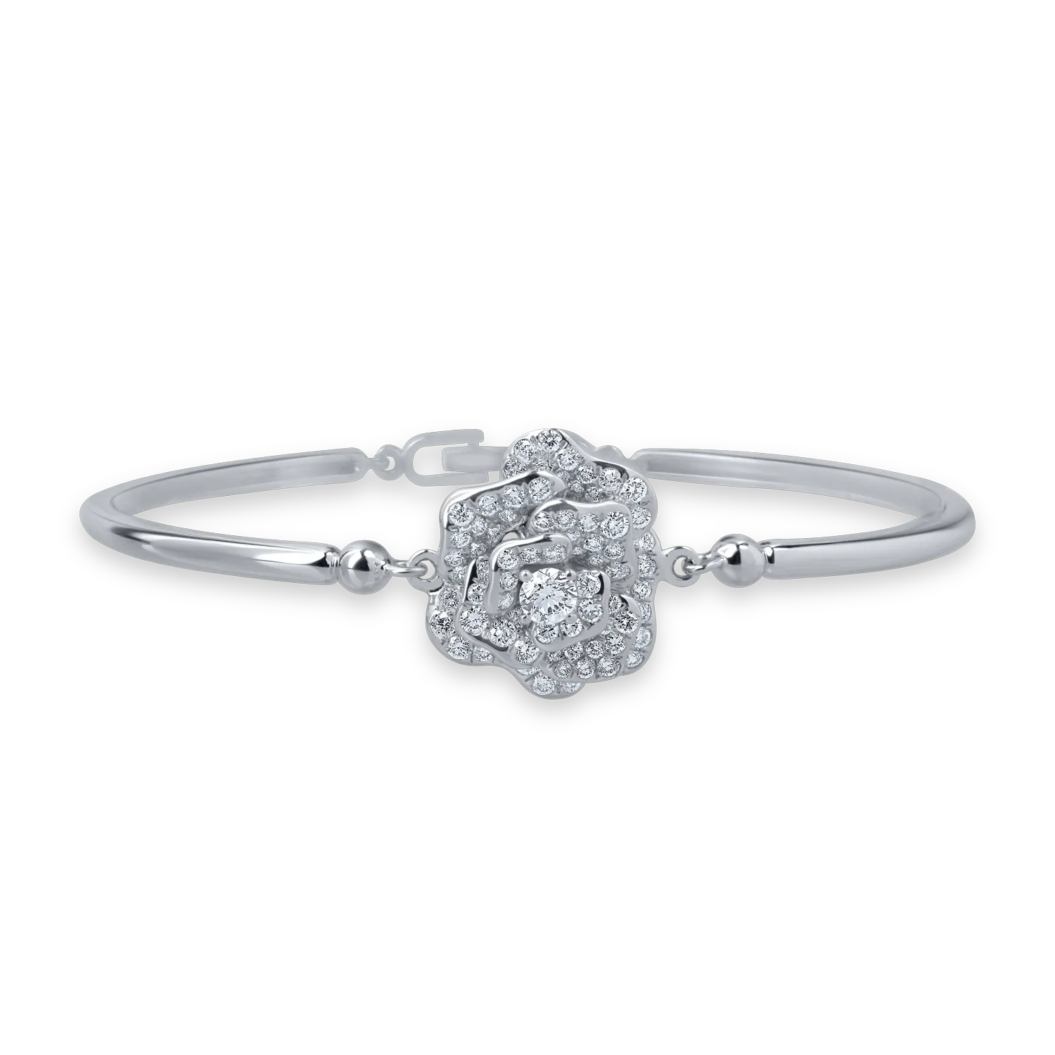 White gold flower pendant bracelet and 1.1ct diamonds