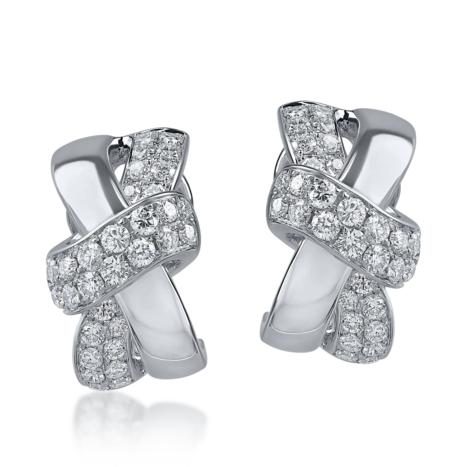 Cercei din aur alb cu diamante de 1.05ct-182468