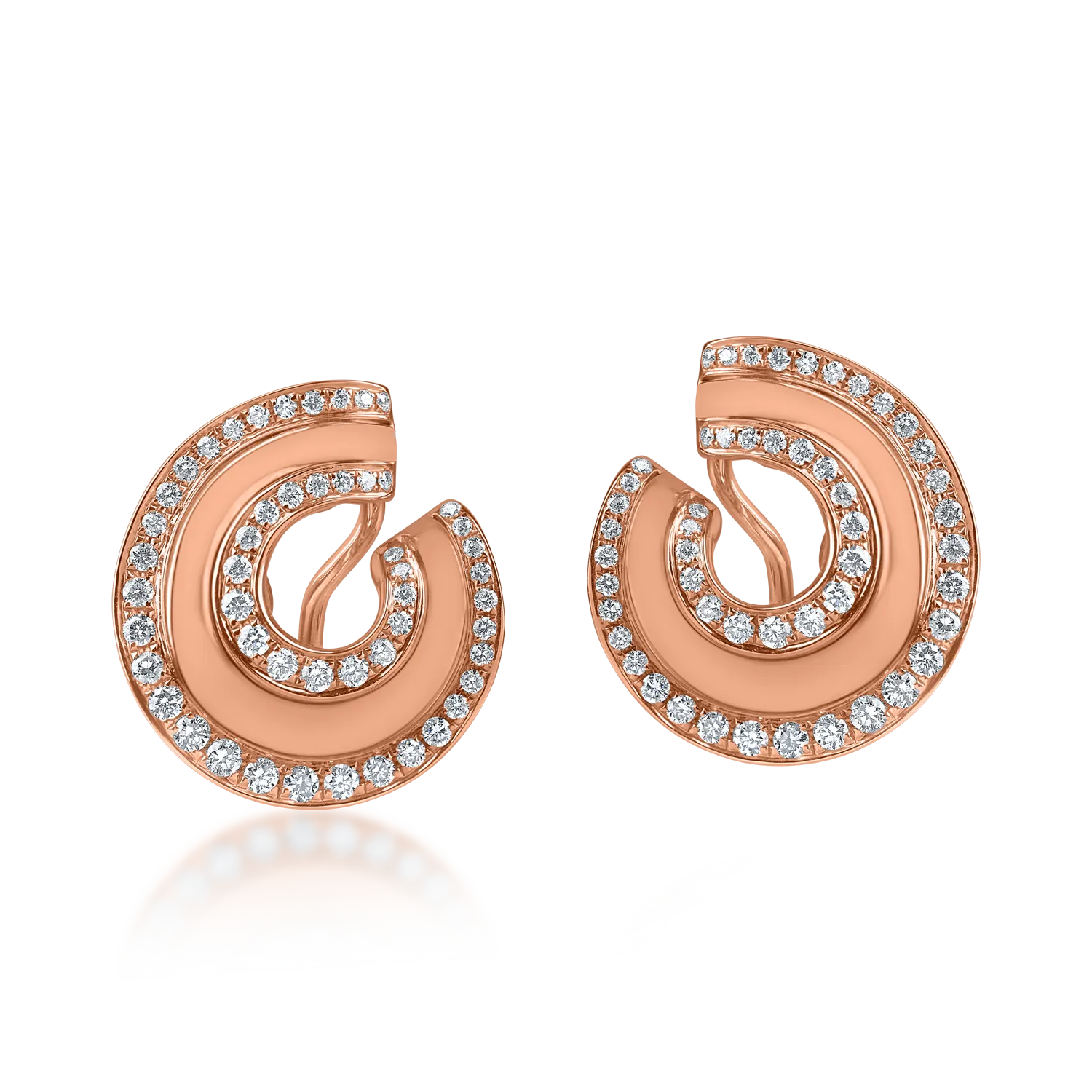 Rose gold geometric earrings with 1.37ct diamonds