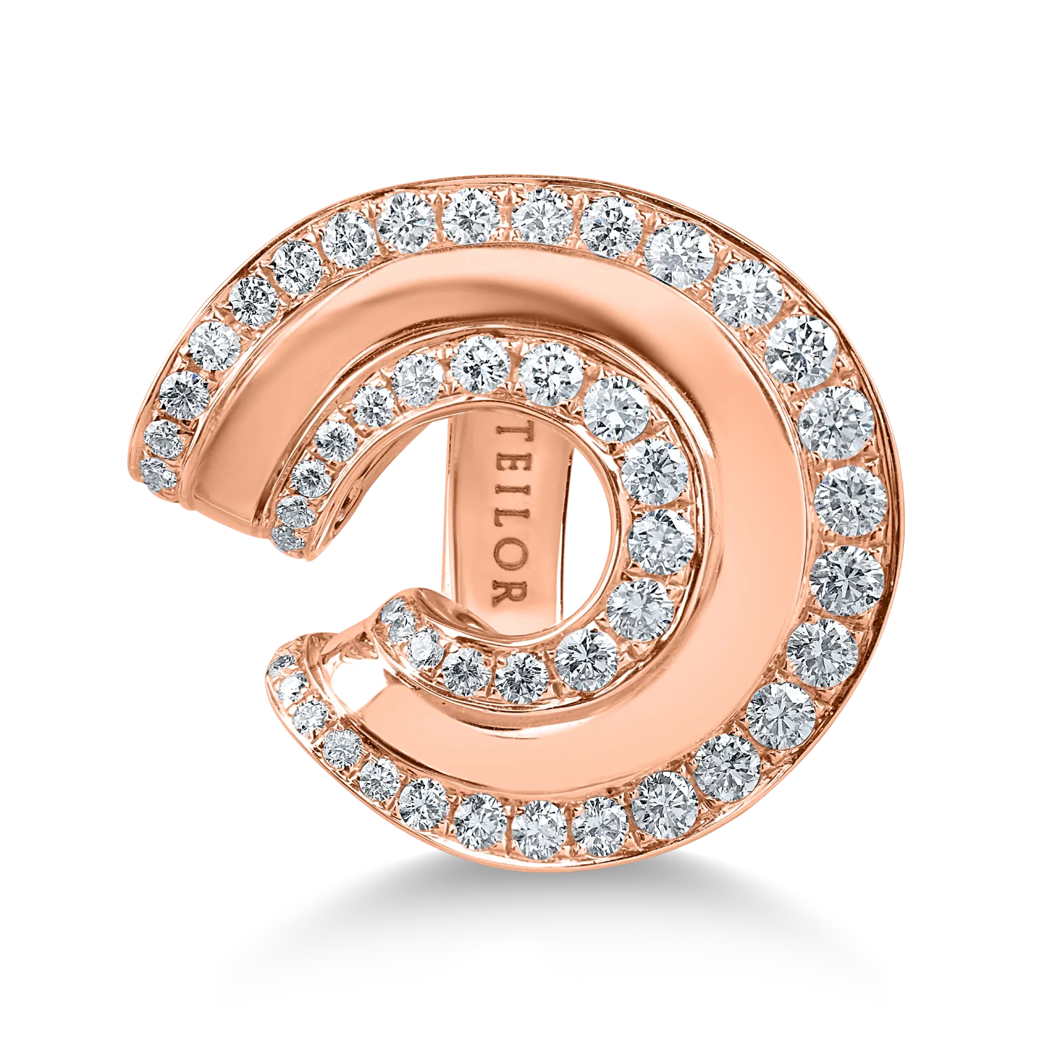 Minimalistyczny pierścionek z różowego złota z diamentami o masie 1.37ct