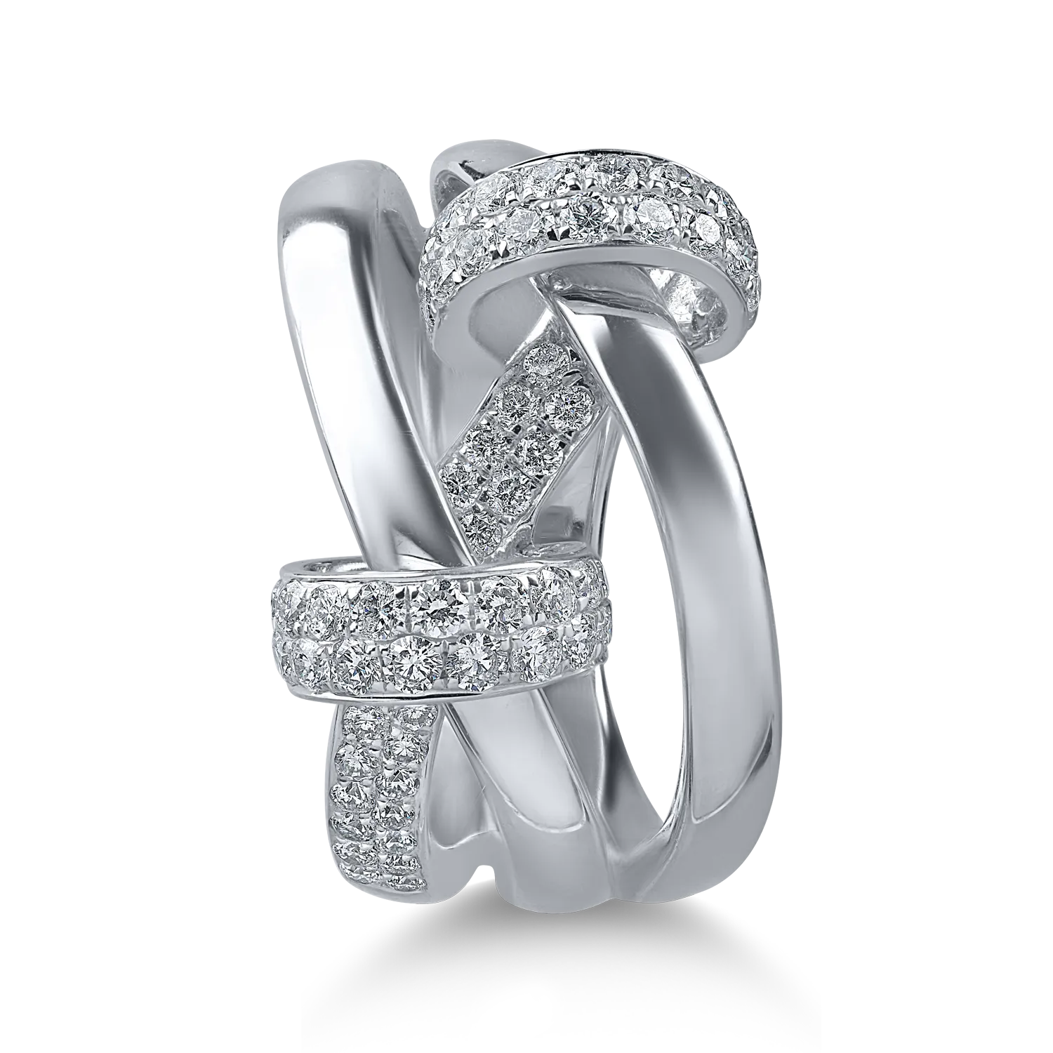 Fehérarany gyűrű 0.9ct gyémántokkal