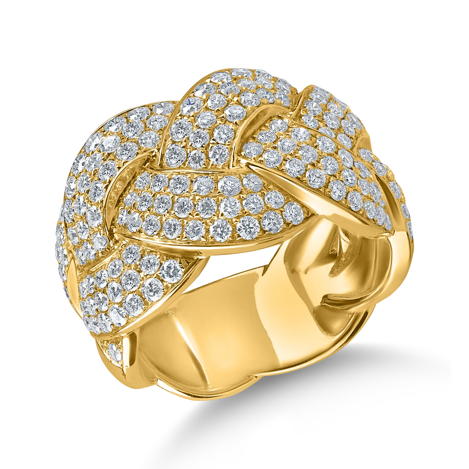 Teilor Inel impletit din aur galben cu diamante 1.6ct