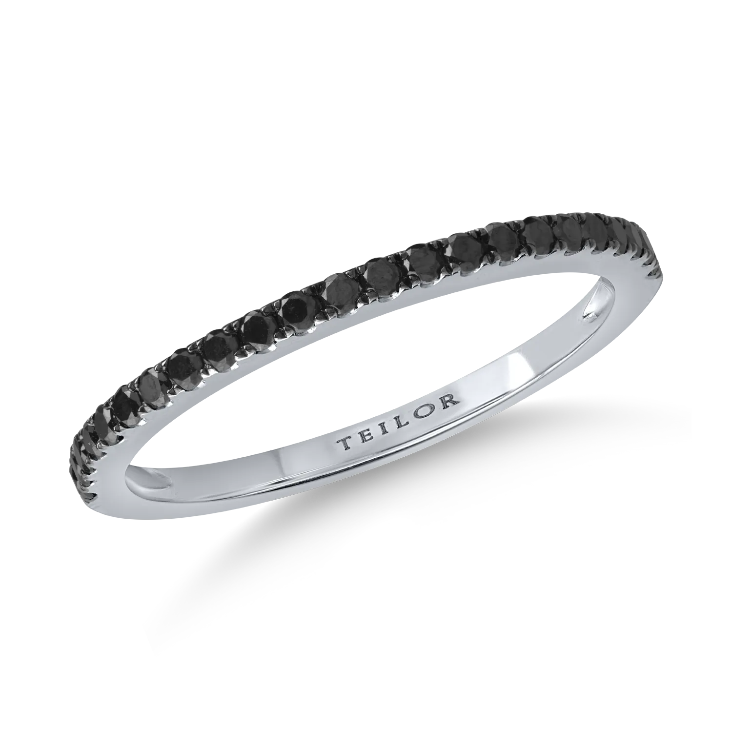 White gold half eternity ring with 0.2ct black diamonds