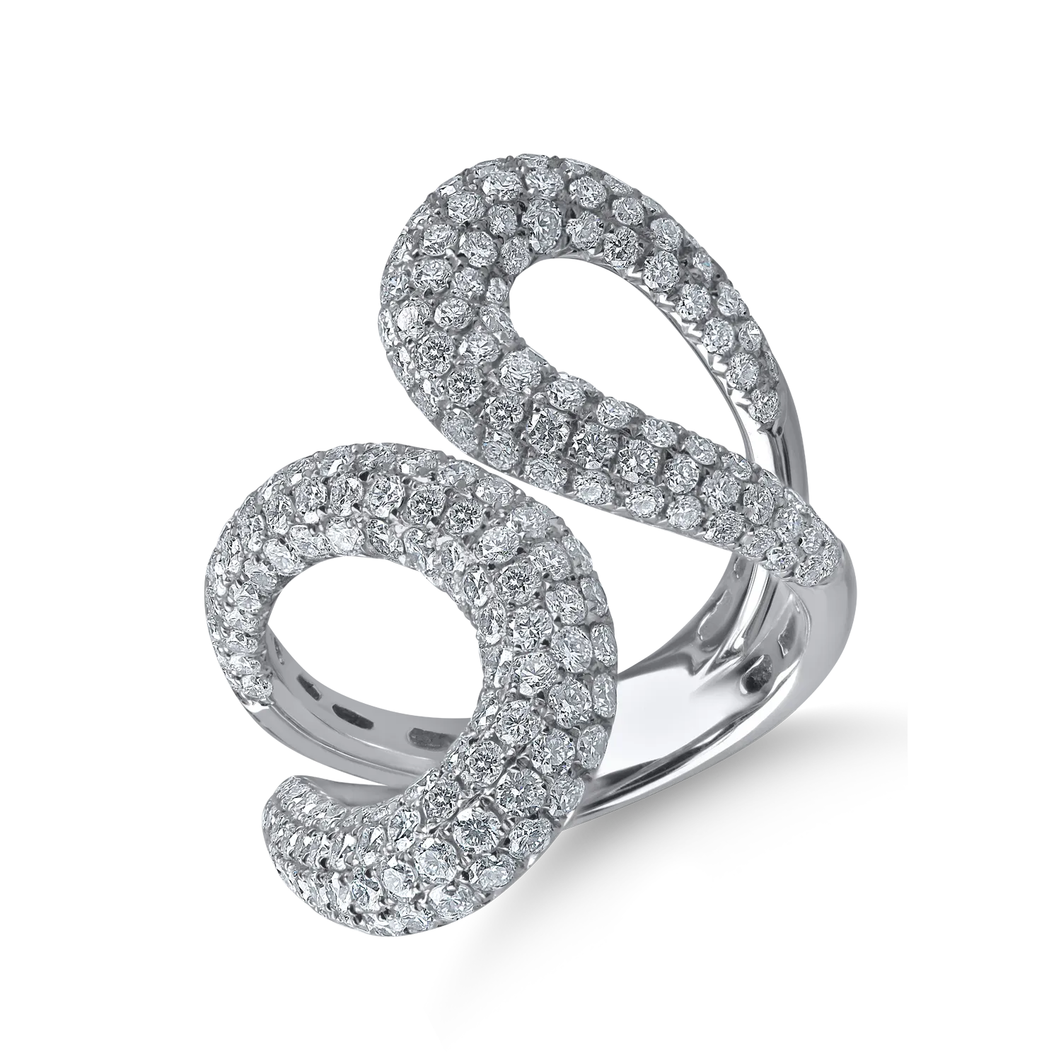 Teilor Inel din aur alb cu diamante microsetting de 2.6ct