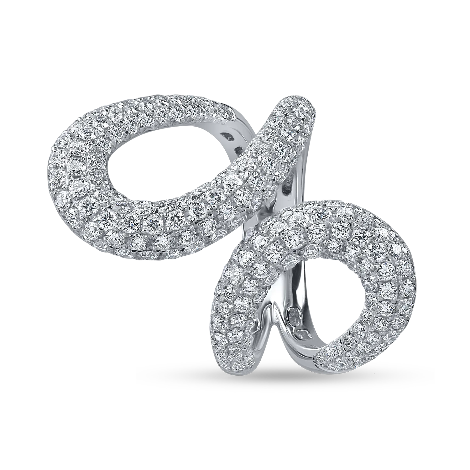 Inel din aur alb cu diamante microsetting de 2.6ct - Imagine 2