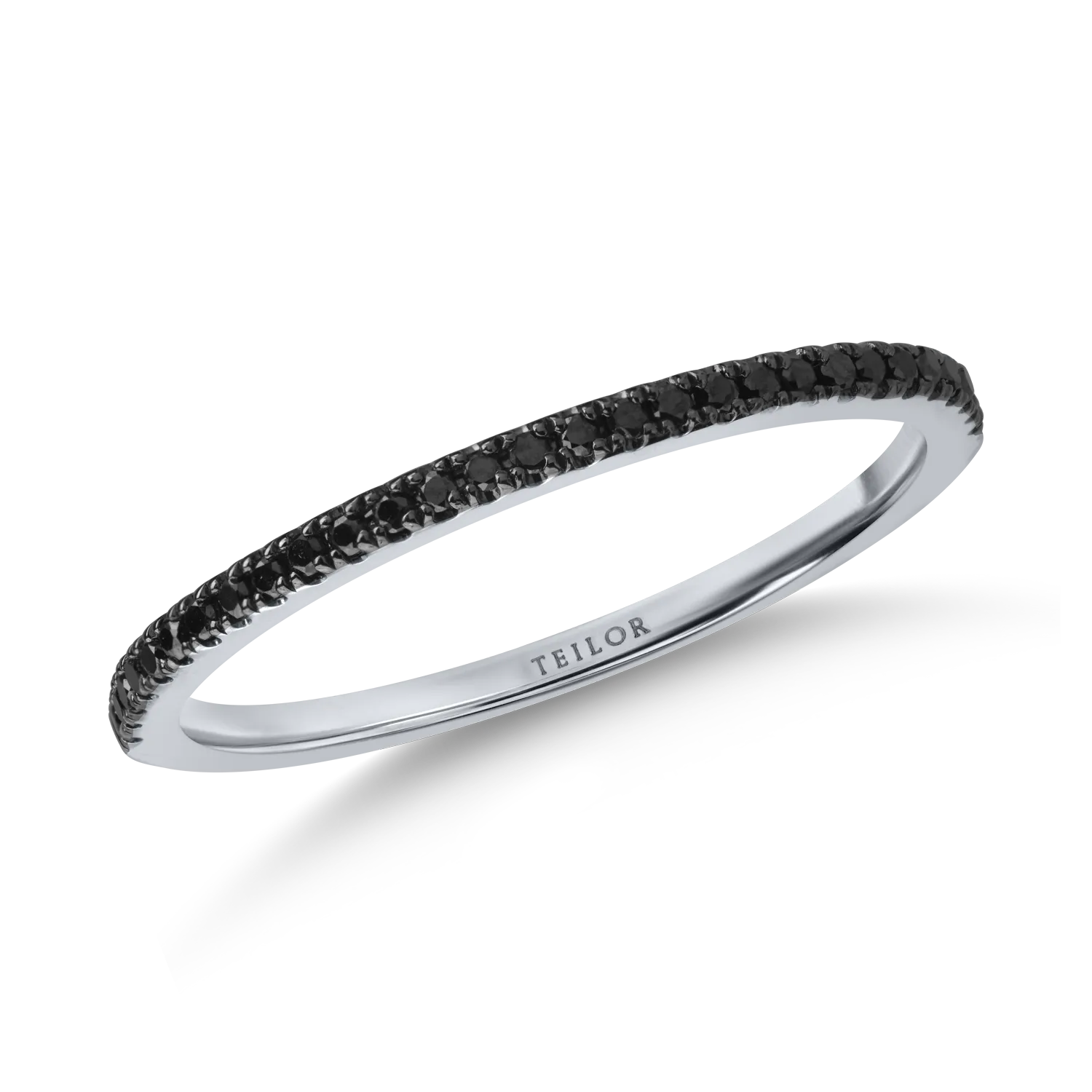 White gold half eternity ring with 0.1ct black diamonds