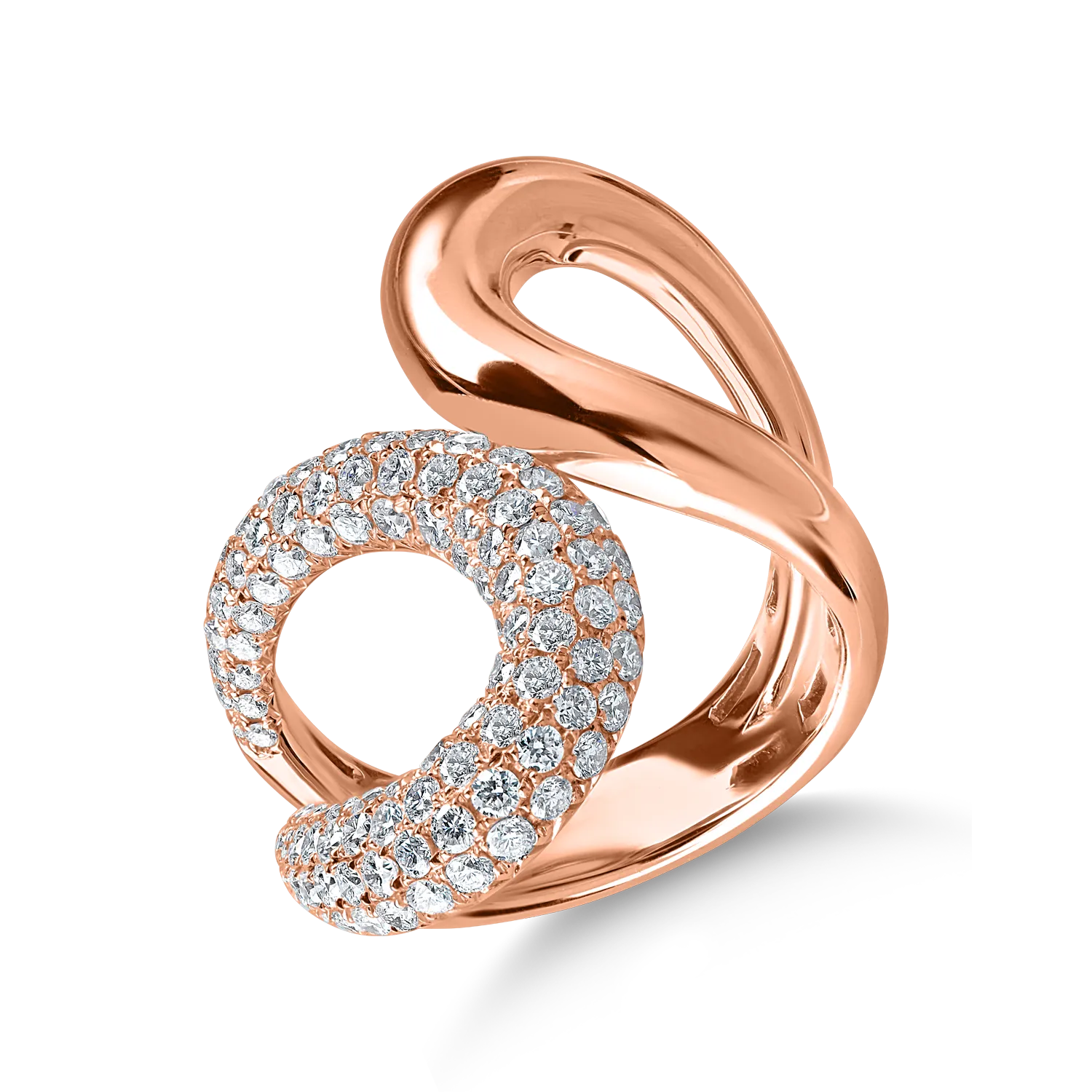 Teilor Inel geometric din aur roz cu diamante de 1.5ct