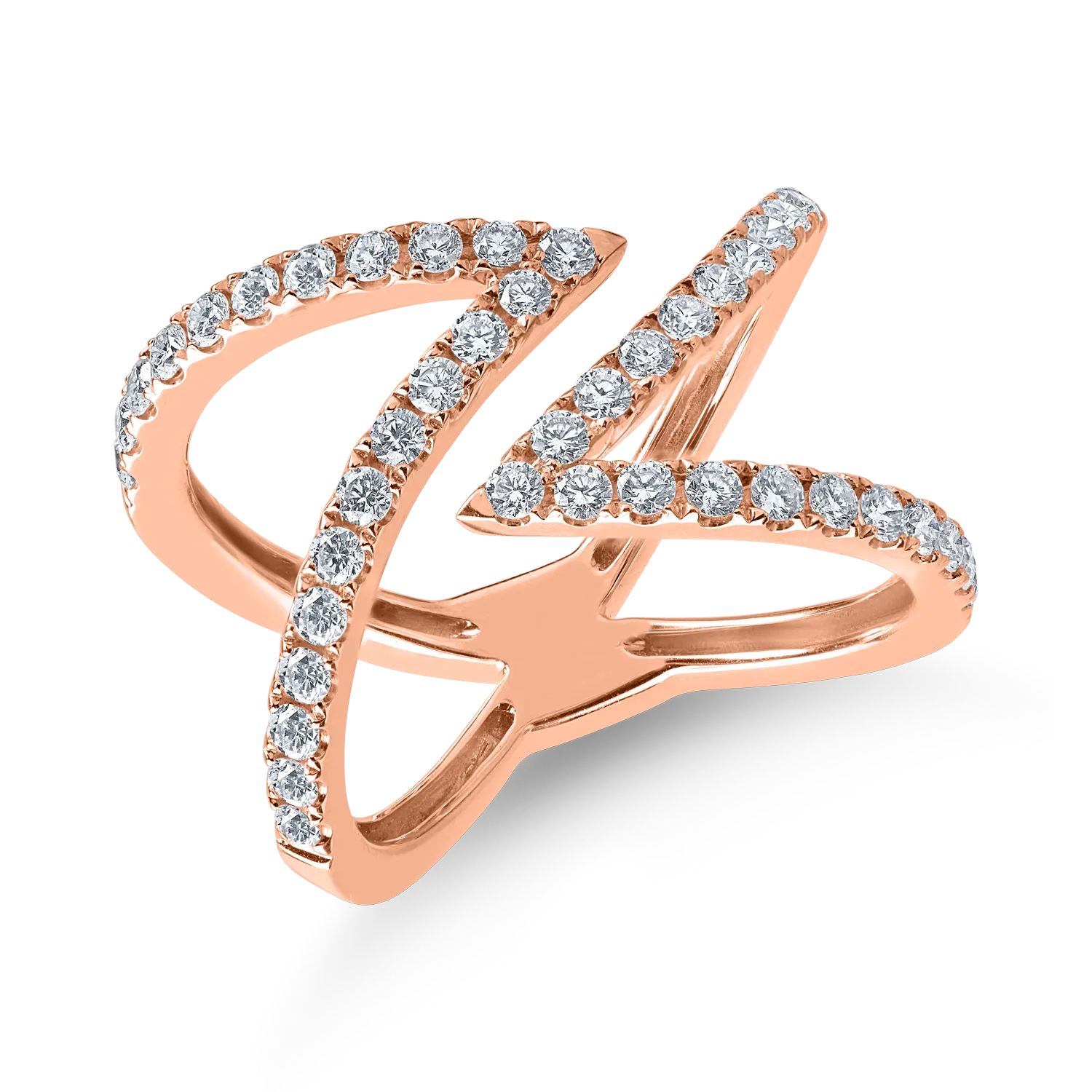 Rose gold ring with 0.8ct diamonds