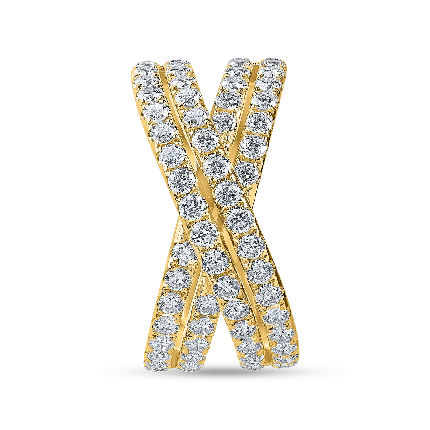 Inel in X din aur galben cu diamante de 1.2ct