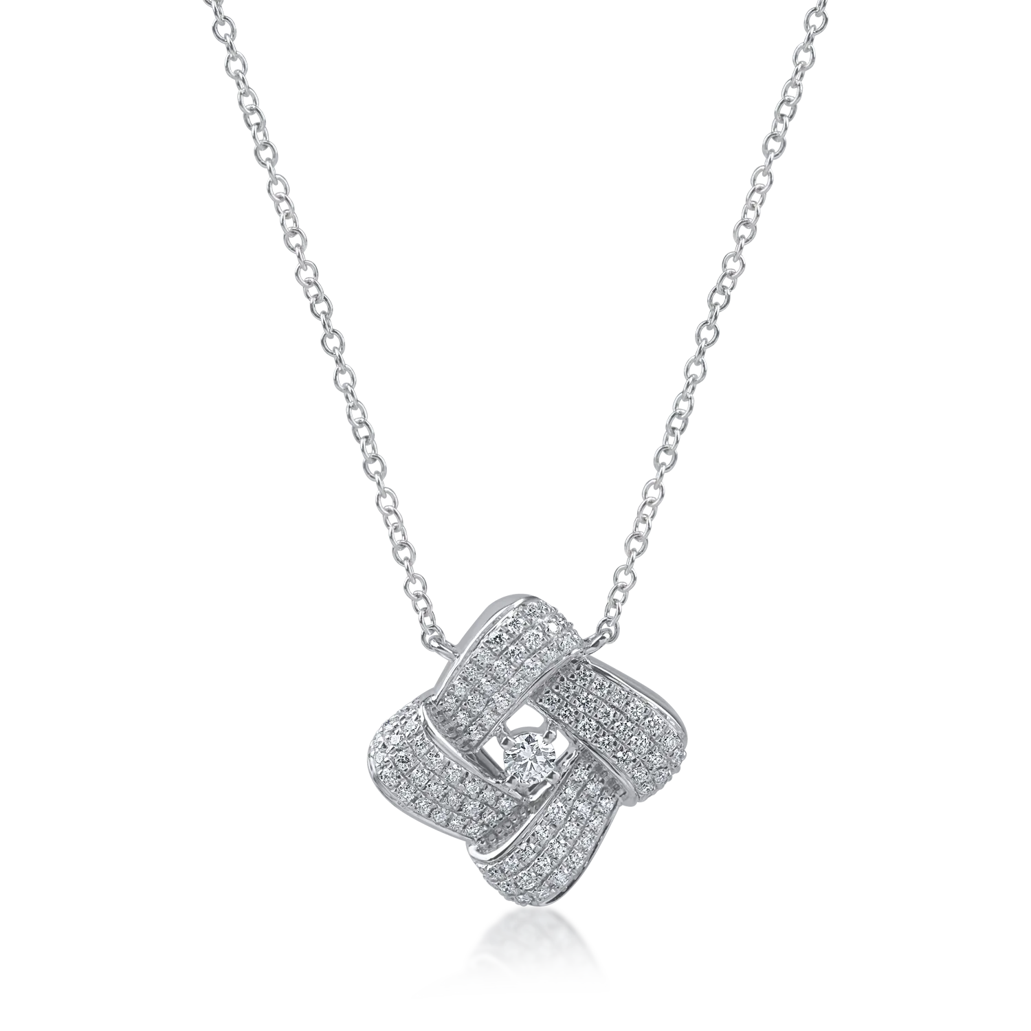 Teilor Lant cu pandantiv din aur alb cu diamante de 0.5ct