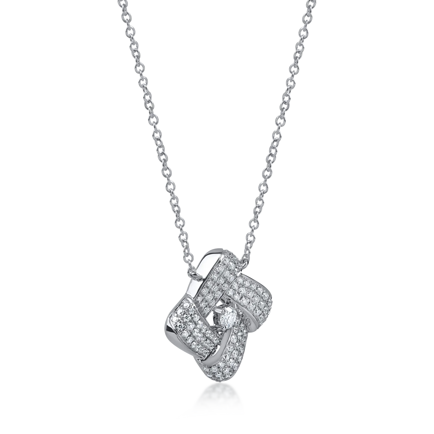 Naszyjnik z wisiorkiem z białego złota z diamentami 0.5ct