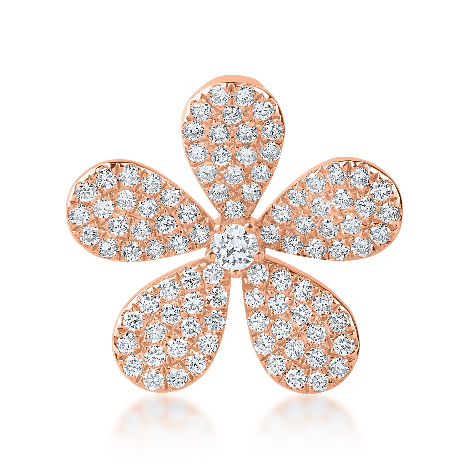 Rose gold flower pendant with 0.9ct diamonds