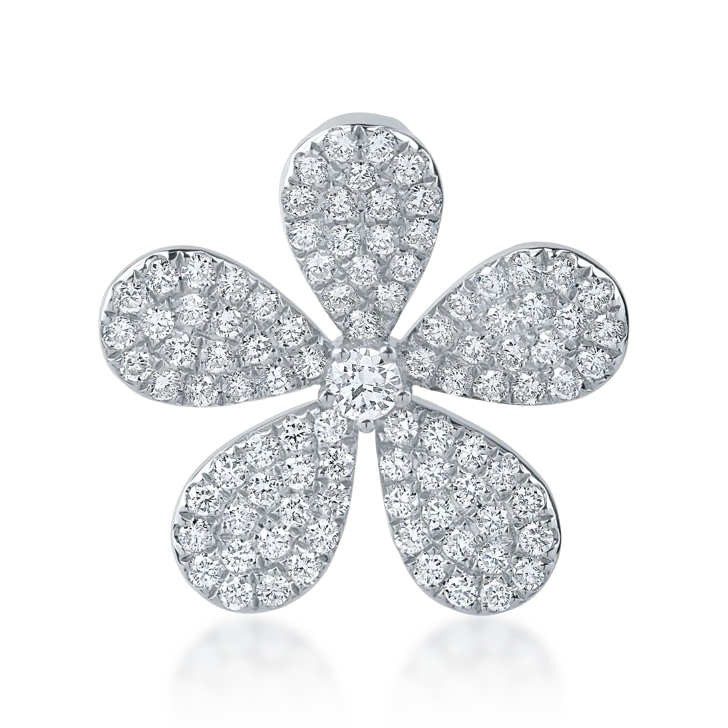 White gold flower pendant with 0.8ct diamonds