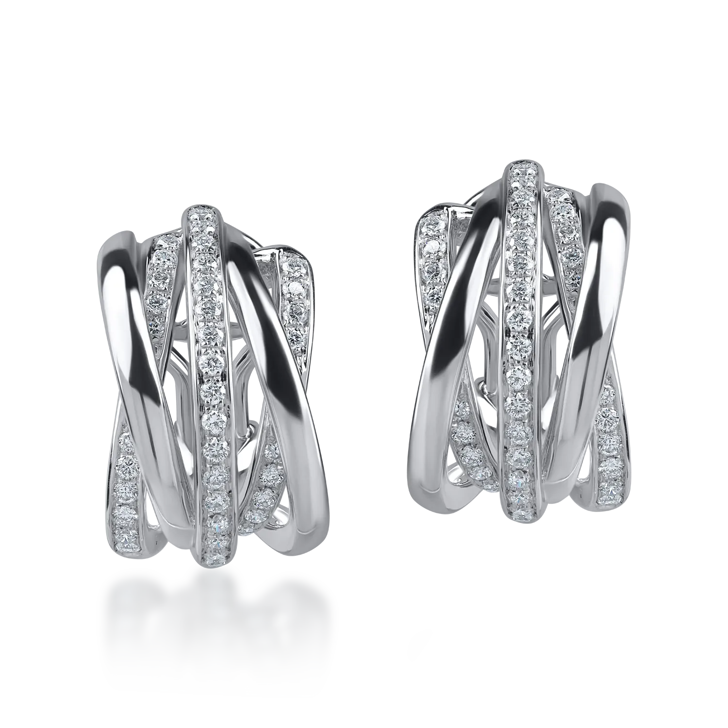 Fehérarany geometrikus fülbevaló 0.57ct gyémántokkal