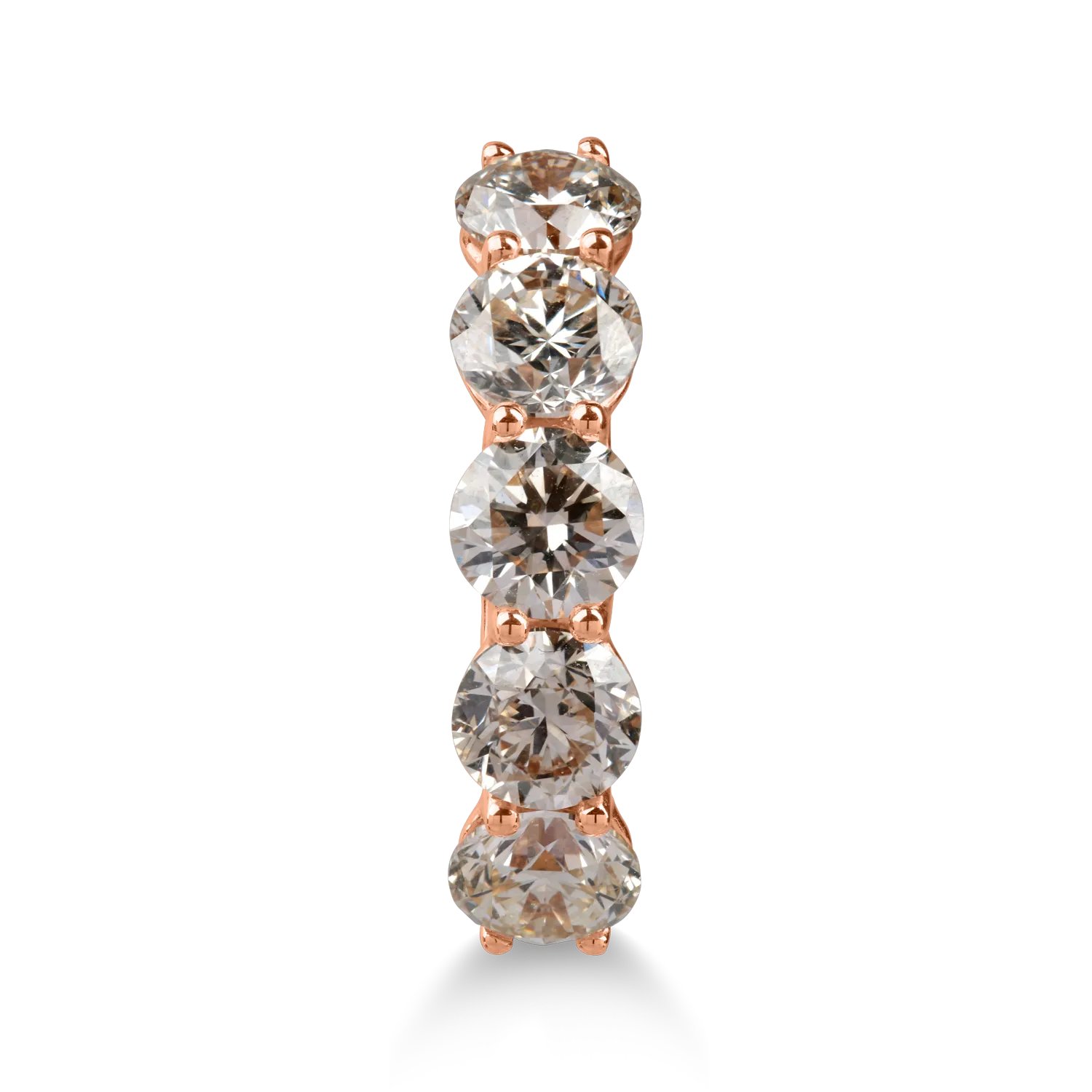 Half eternity ring in rose gold with 2.4ct brown diamonds