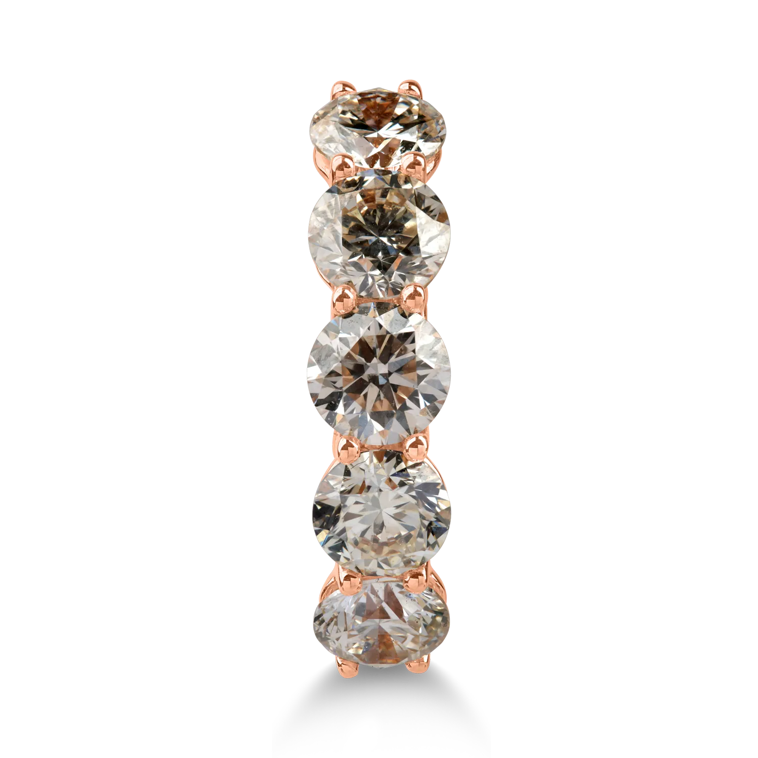 Rose gold half eternity ring with 2.3ct brown diamonds