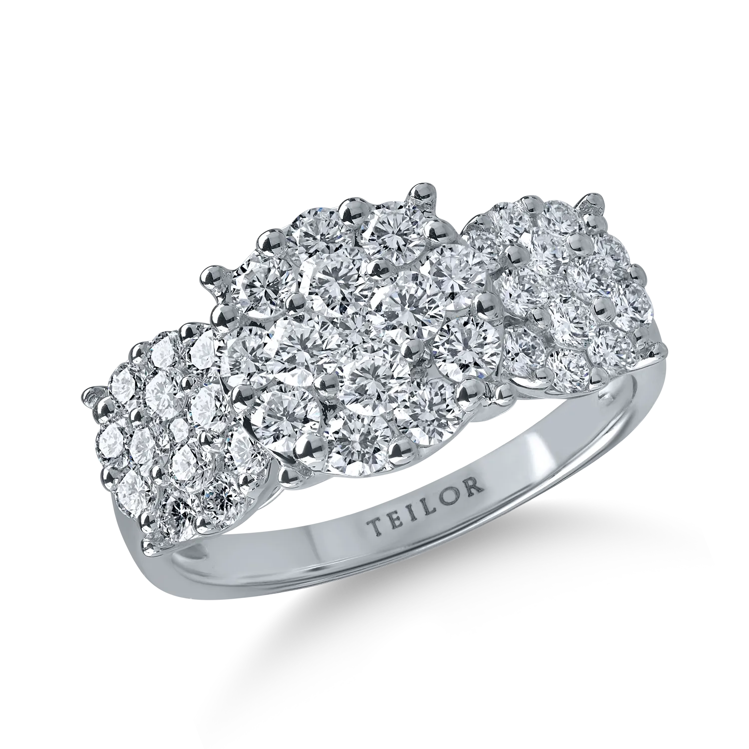 White gold ring with 1.5ct microsetting diamonds