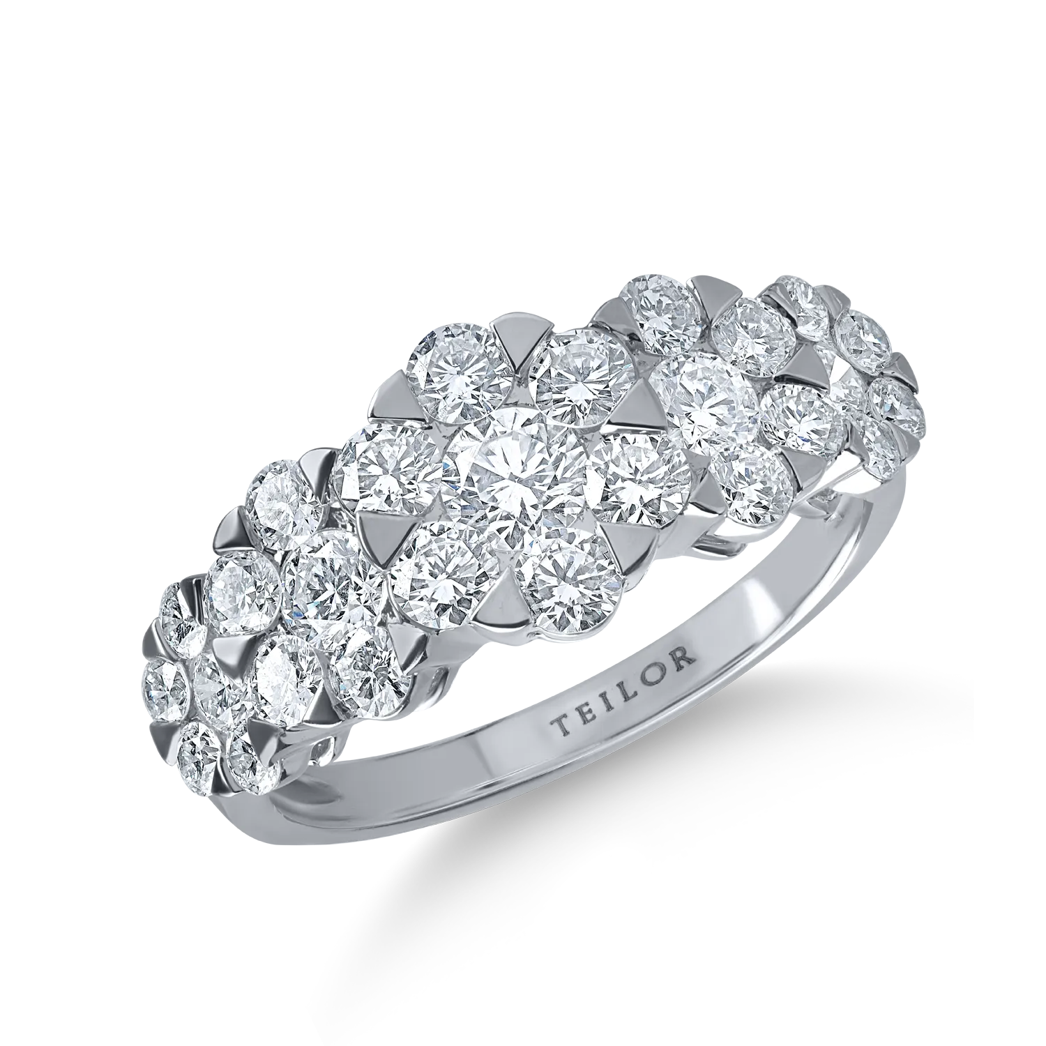 White gold ring with 1.4ct microsetting diamonds