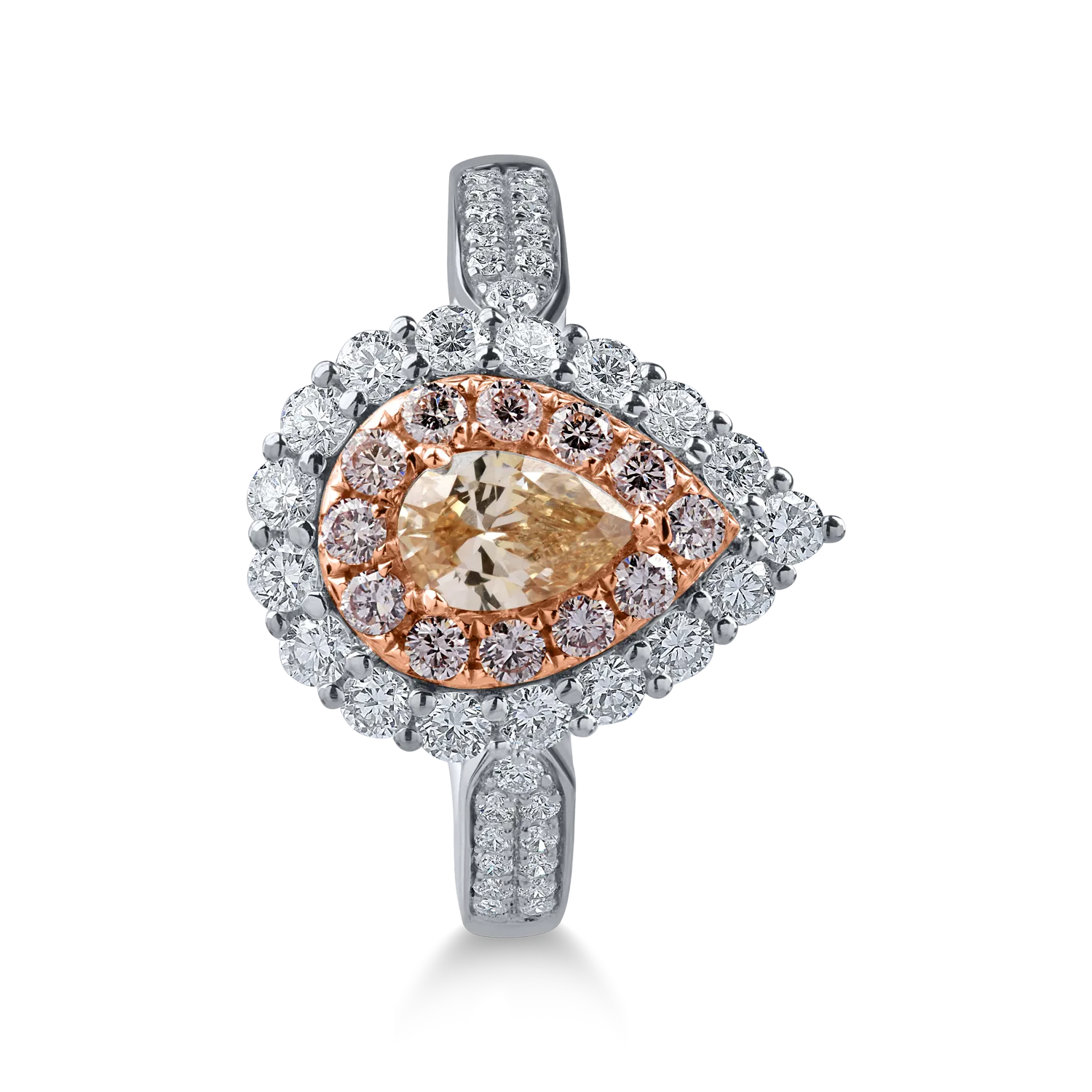 White-rose gold ring with 1.1ct diamonds