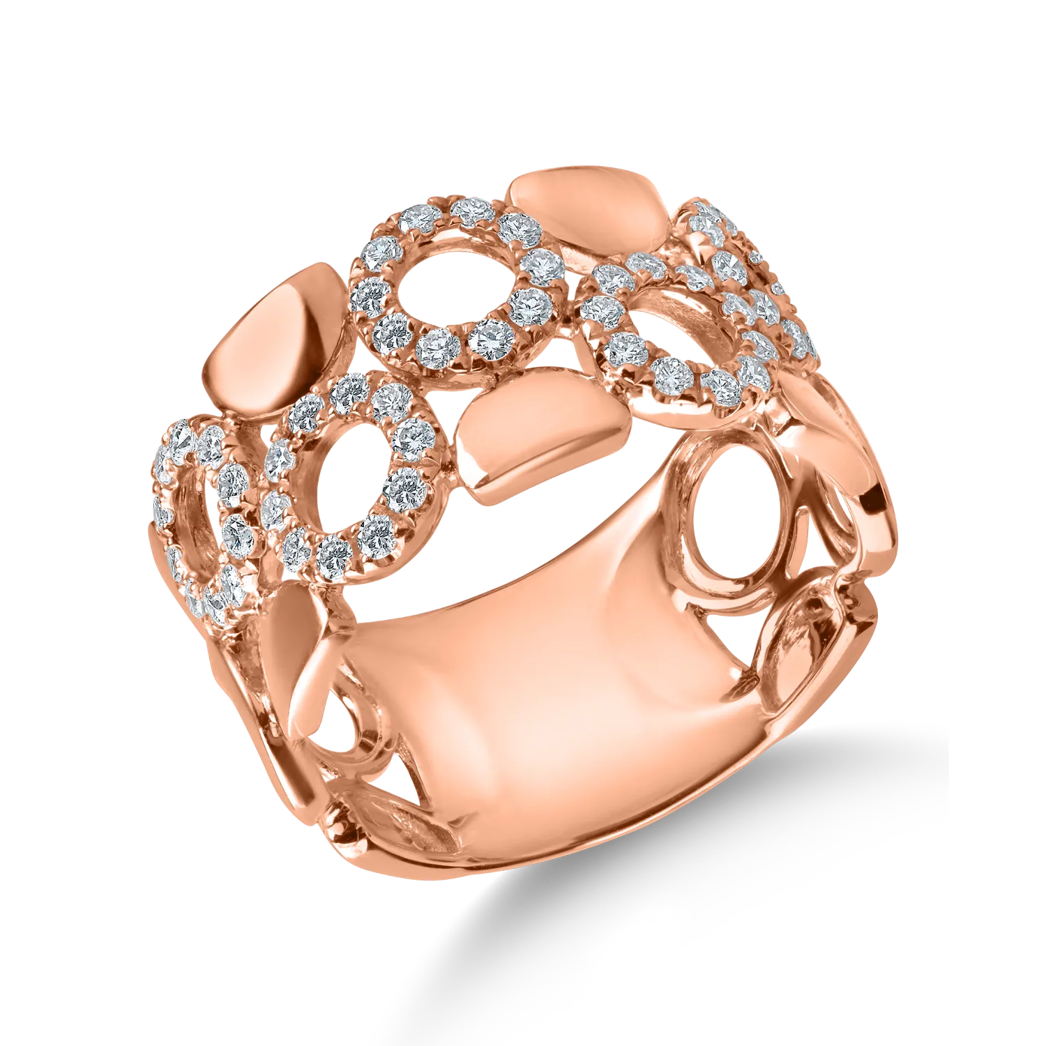 Rose gold geometric ring with 0.4ct diamonds