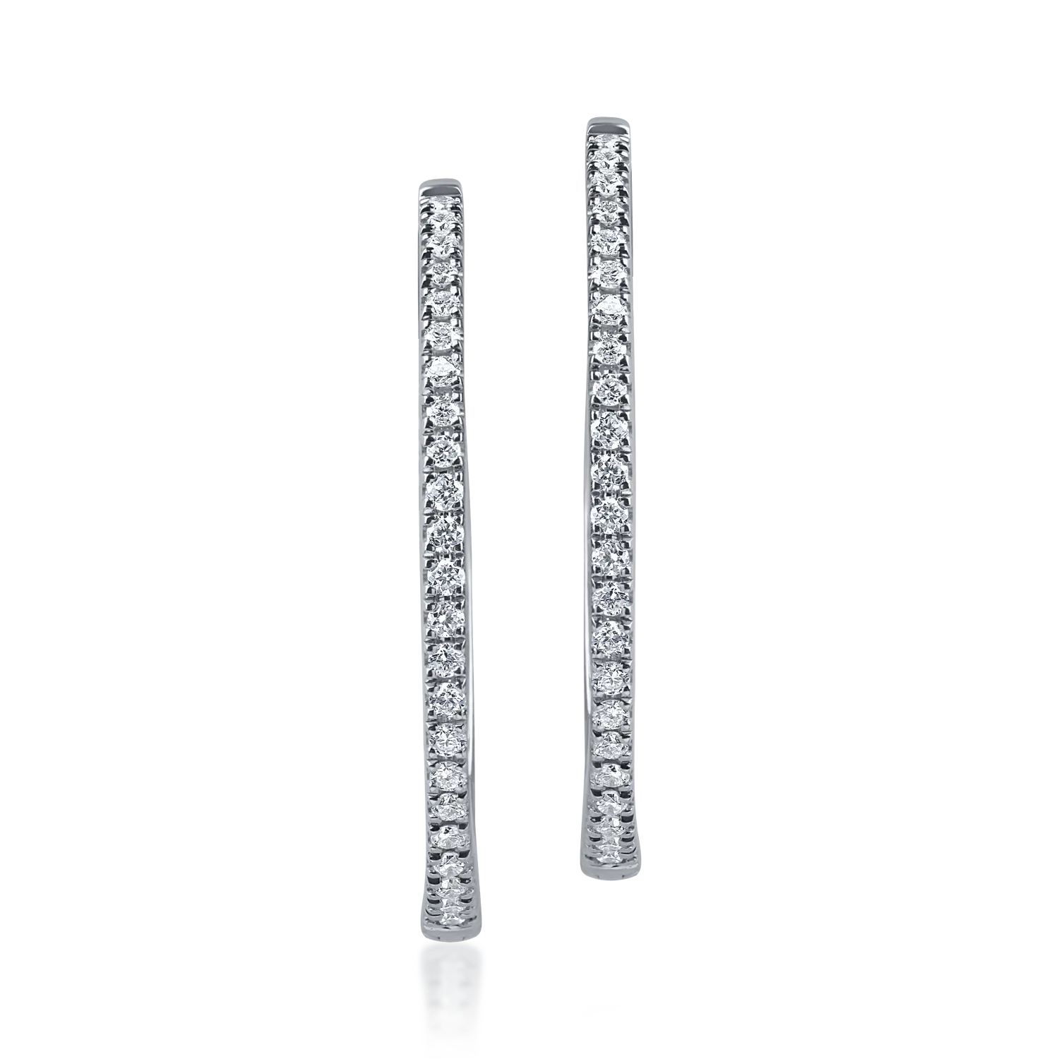 Fehérarany ovális fülbevaló 0.1ct gyémántokkal