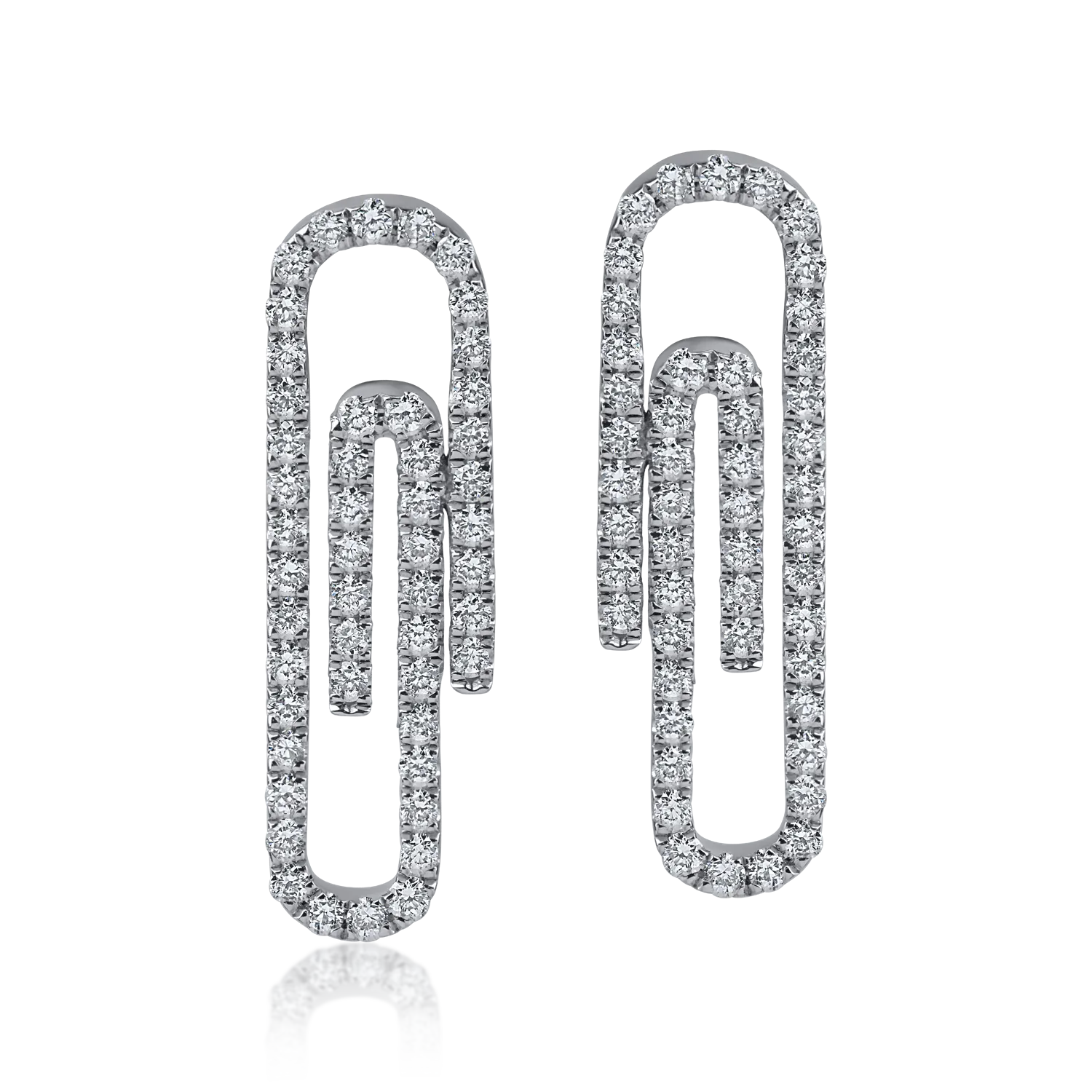 Teilor Cercei agrafe cu surub din aur alb cu diamante de 0.2ct