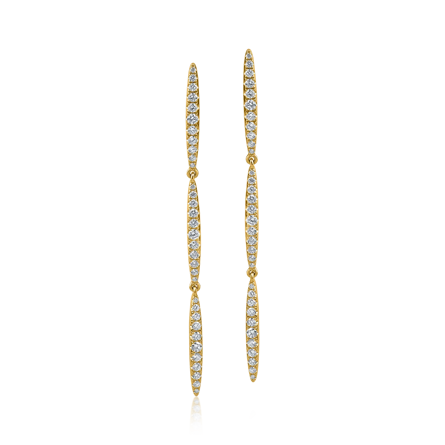 Cercei lungi minimalisti din aur galben cu diamante de 0.8ct-182840