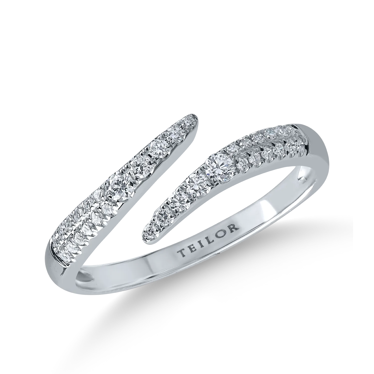 White gold minimalist ring with 0.23ct diamonds