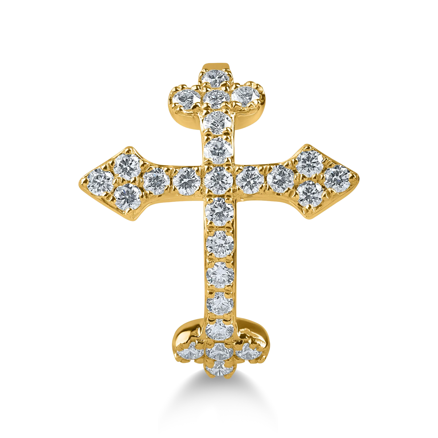 Inel cruce din aur galben cu diamante de 0.5ct