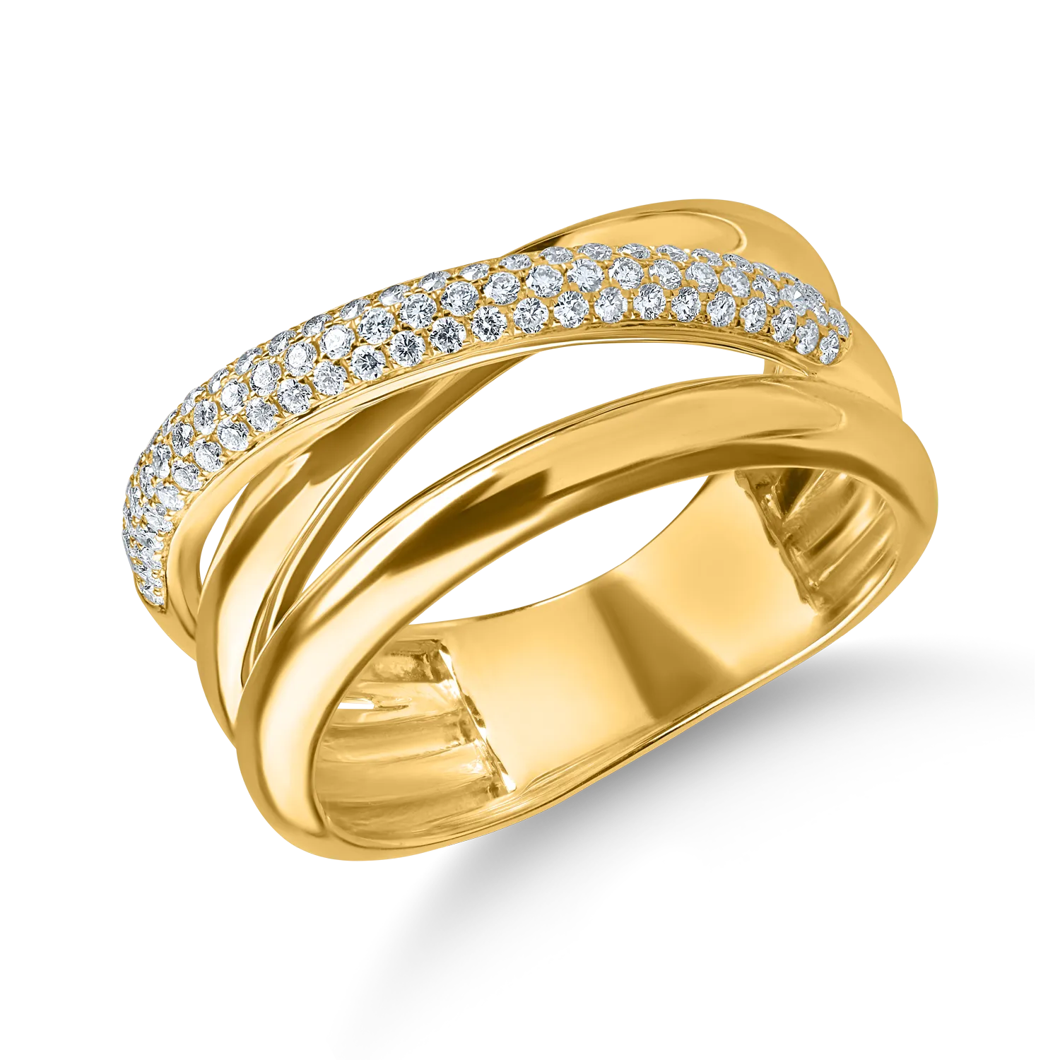 Yellow gold ring with 0.3ct diamonds-182906