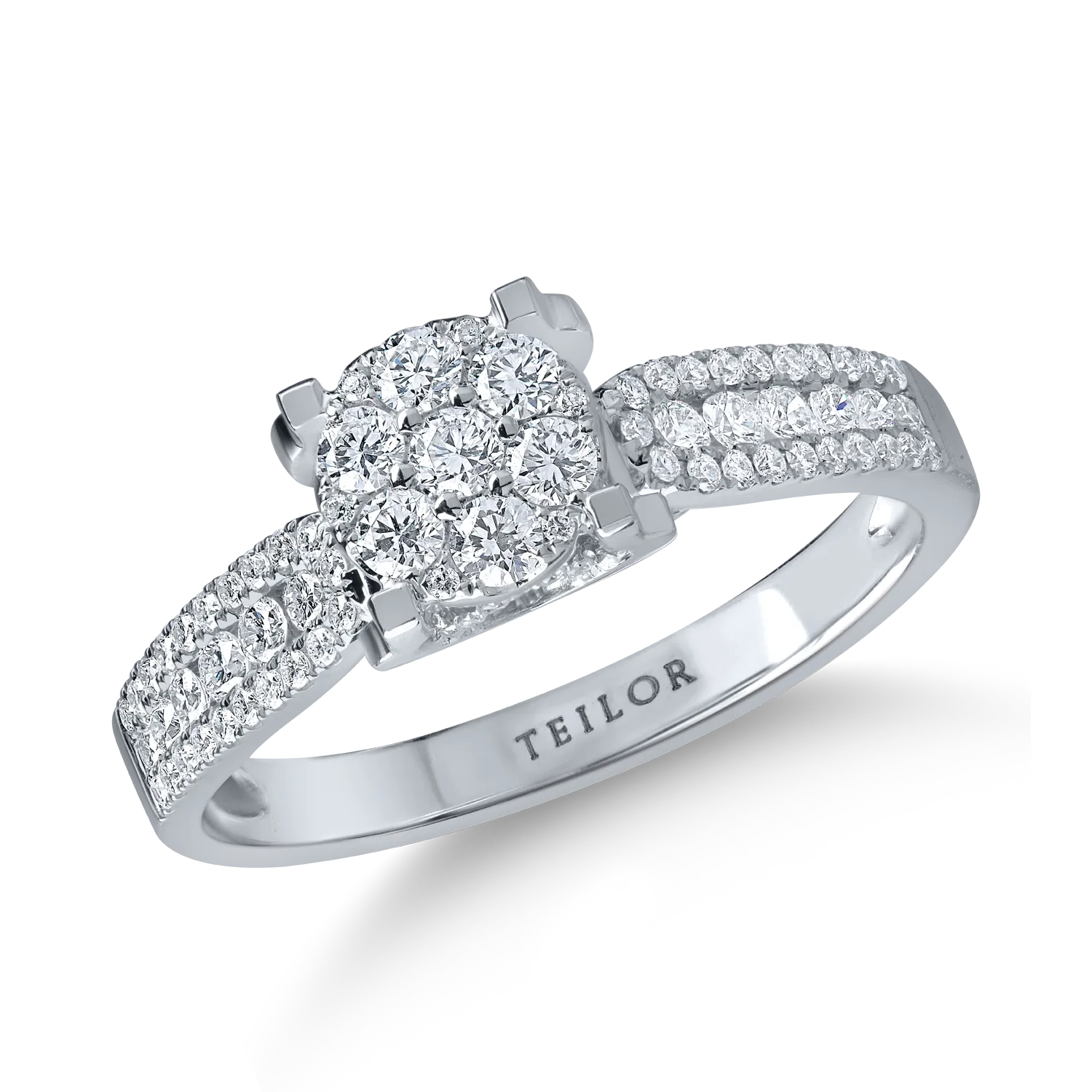 White gold ring with 0.5ct diamonds