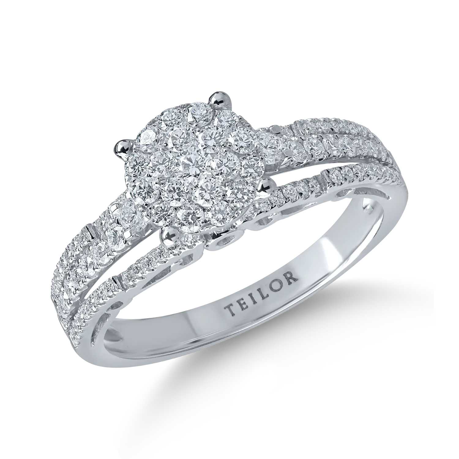 White gold ring with 0.6ct diamonds