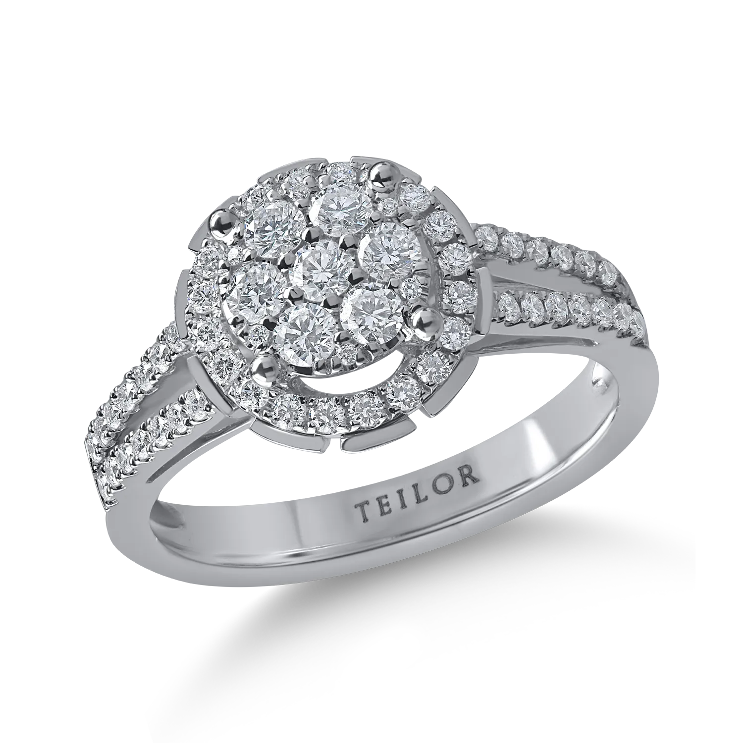 Inel din aur alb cu diamante de 0.5ct-182927