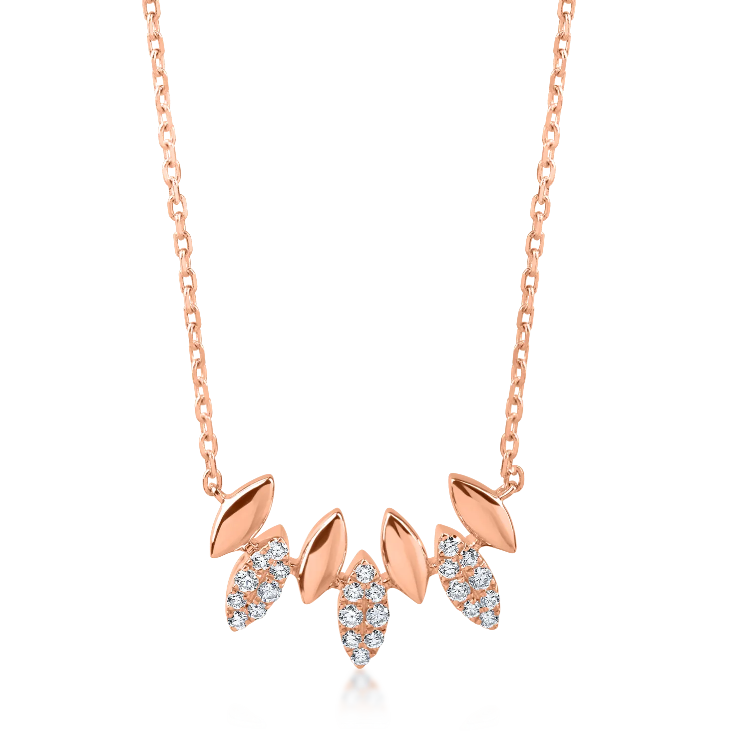 Rose gold necklace with 0.1ct diamonds