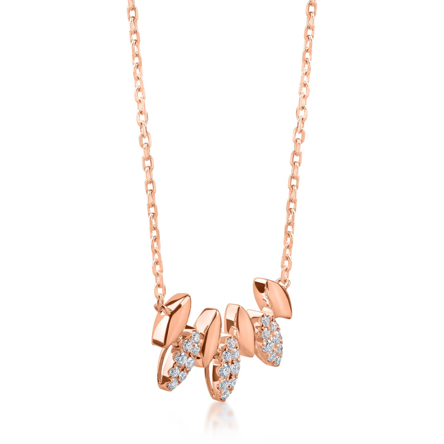 Rose gold necklace with 0.1ct diamonds