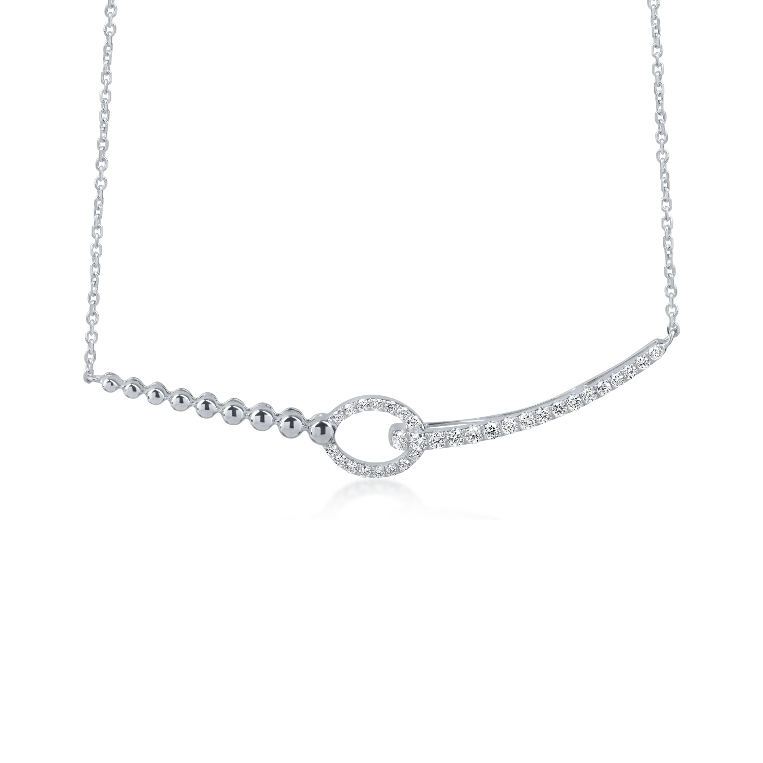 Teilor Colier din aur alb cu diamante de 0.2ct