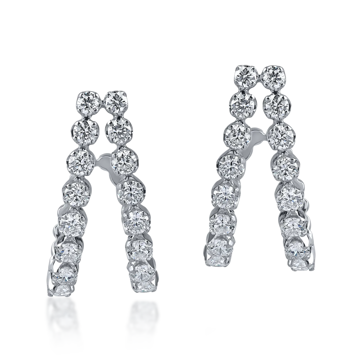 Cercei dubli din aur alb cu diamante de 1.2ct-182960