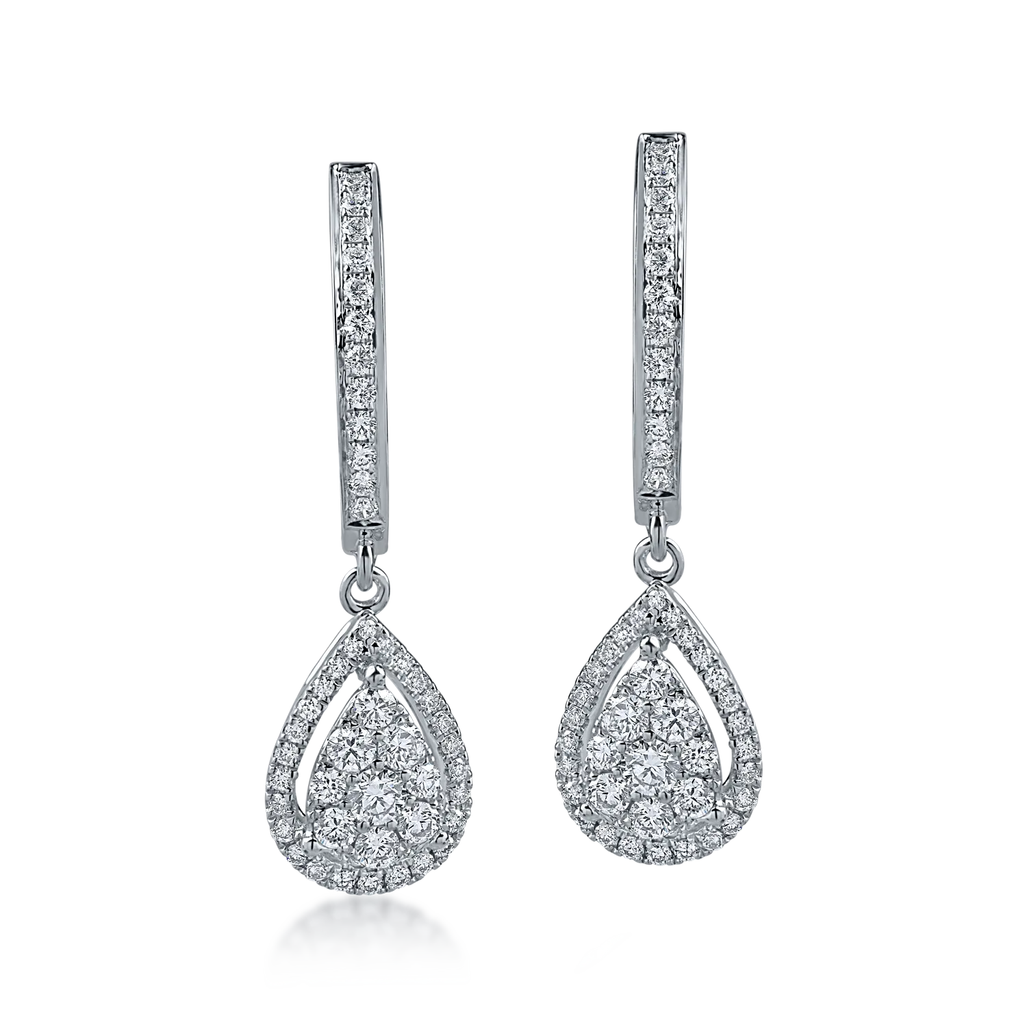 White gold teardrop earrings with 0.4ct diamonds