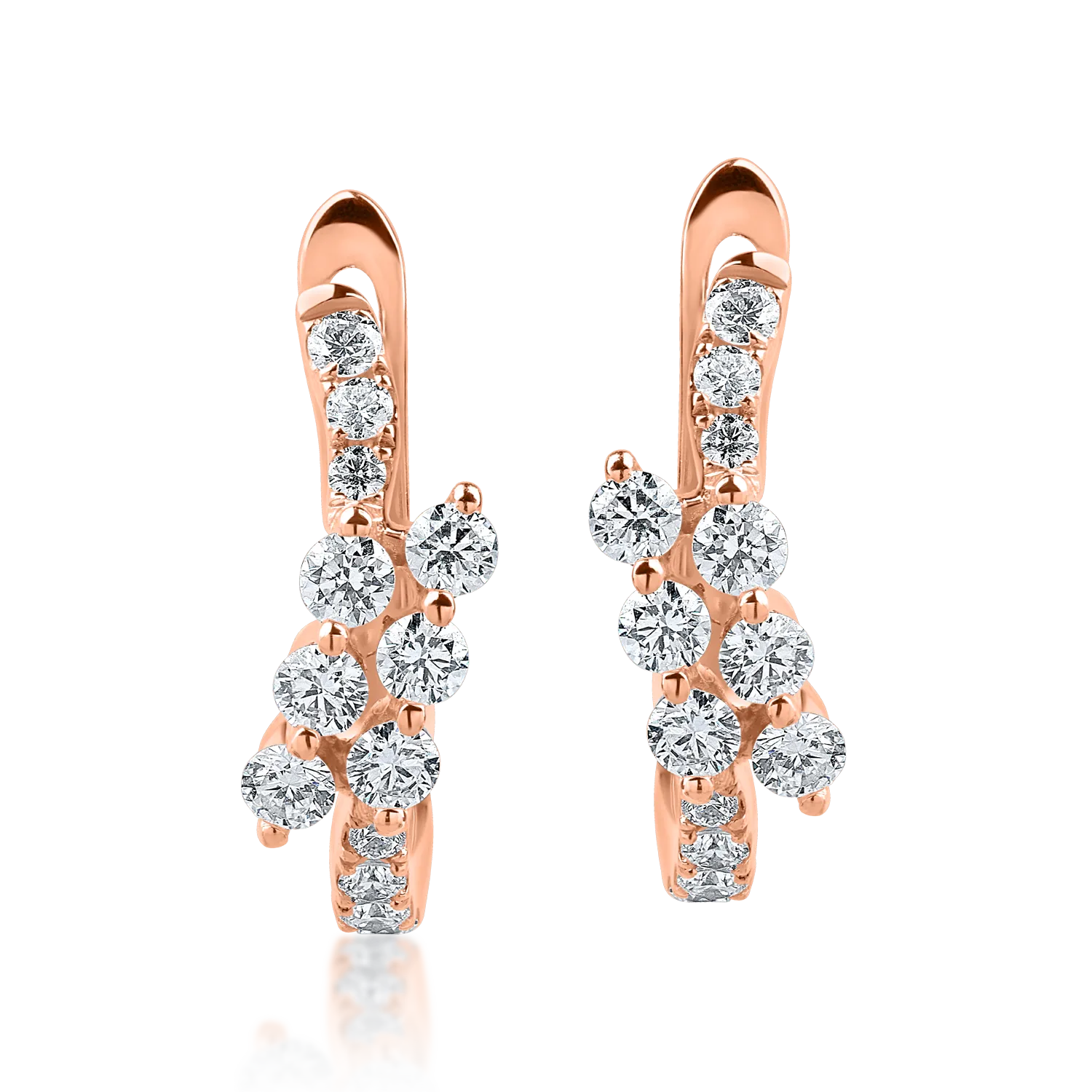 Rose gold hoop earrings with 0.4ct diamonds