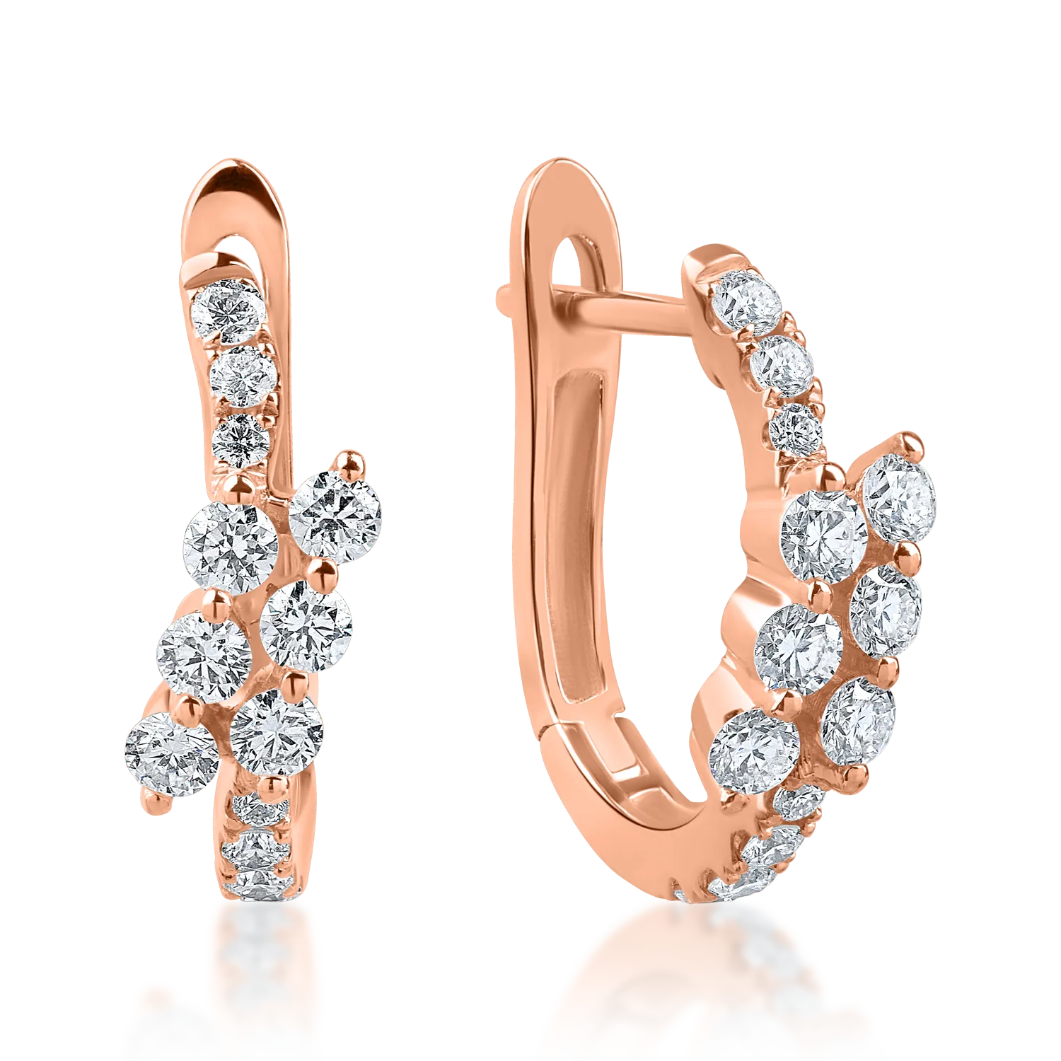 Rose gold hoop earrings with 0.4ct diamonds