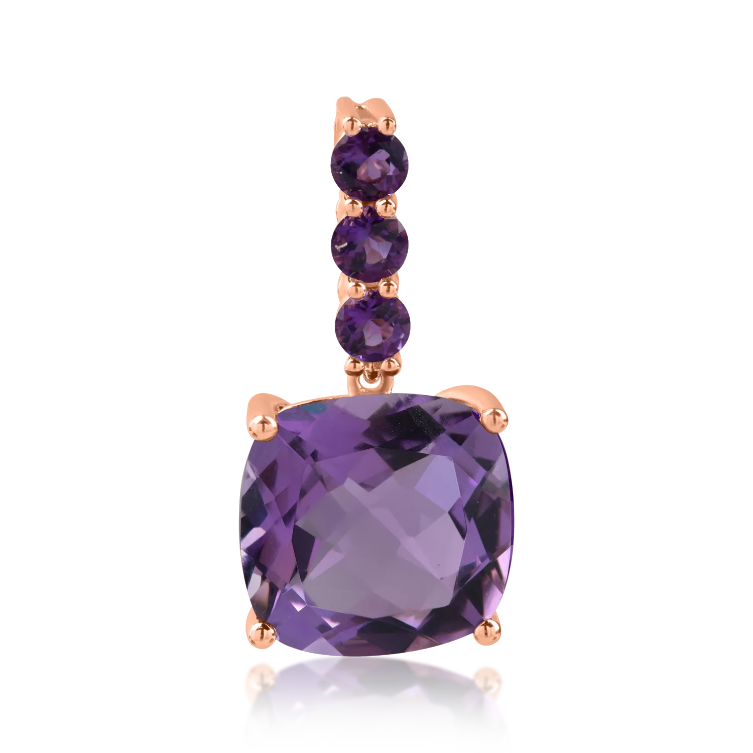 Rose gold pendant with 5.6ct amethysts