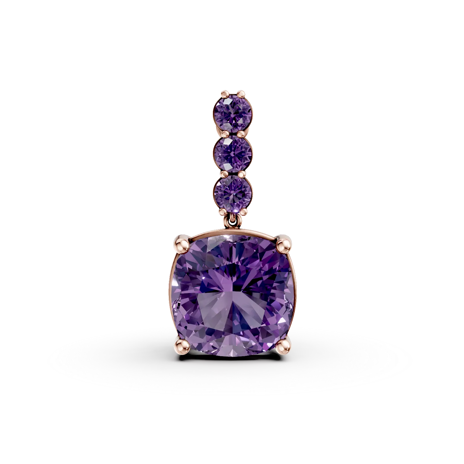 Pandantiv din aur roz cu ametiste de 5.6ct