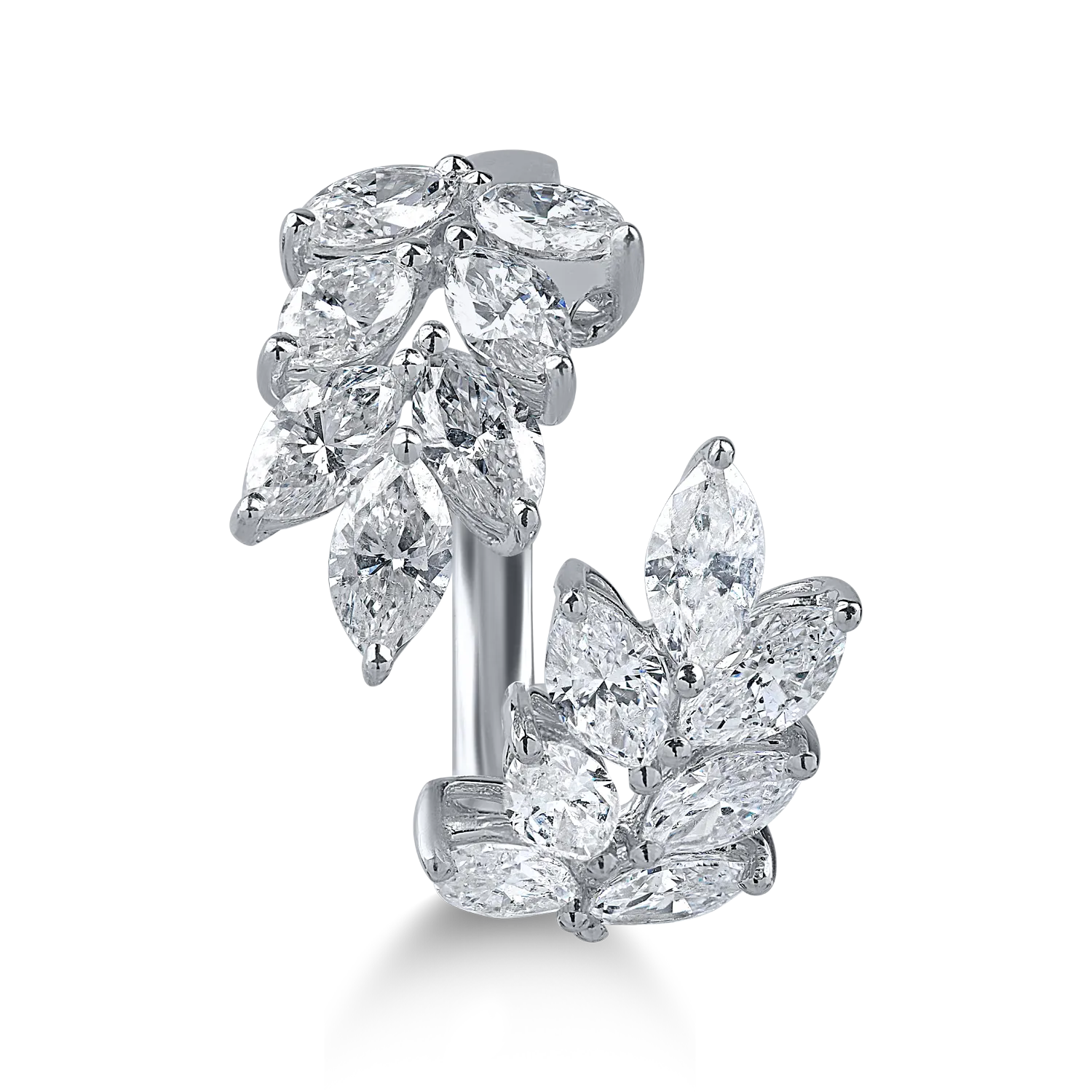 Inel floral din aur alb cu diamante de 2.19ct - 1 | YEO