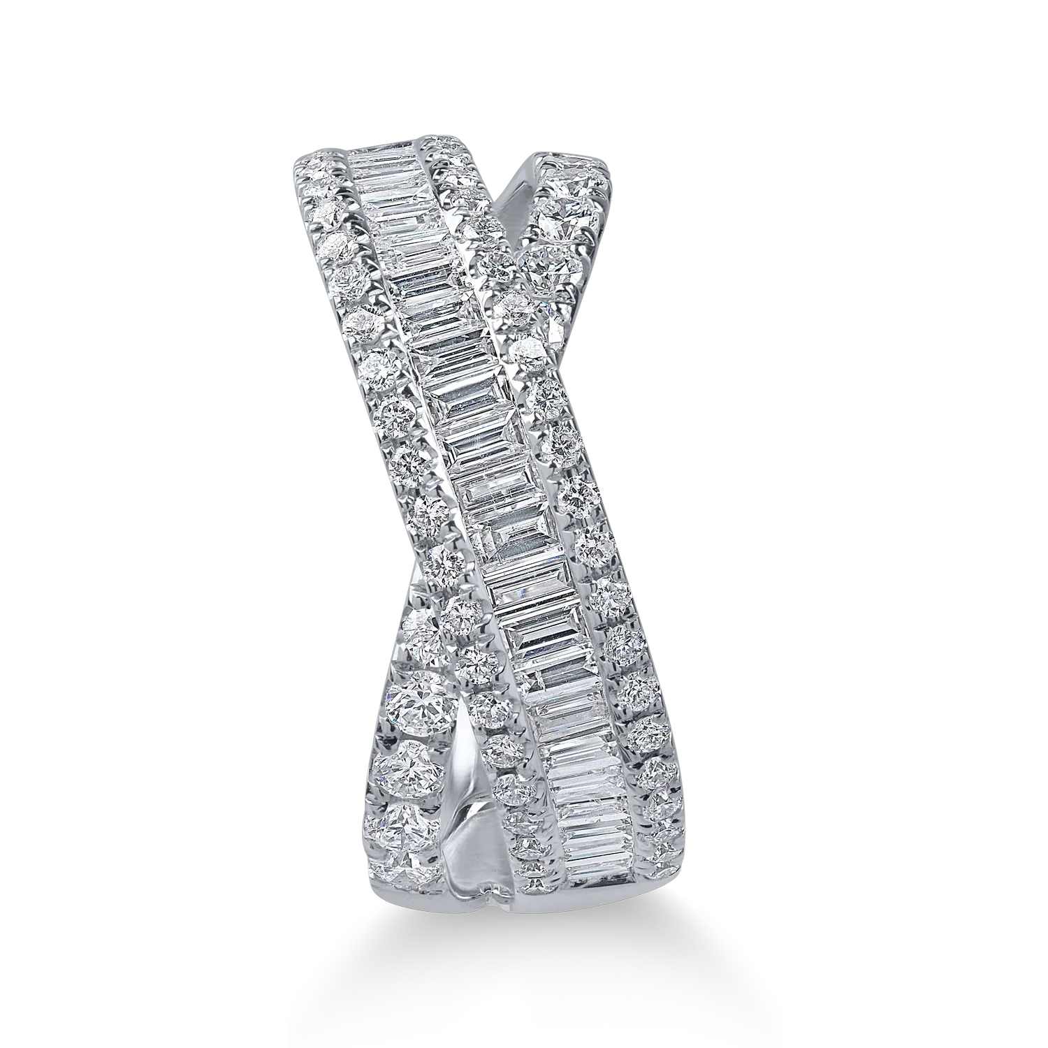 Pierścionek z białego złota z 1.2ct diamentami