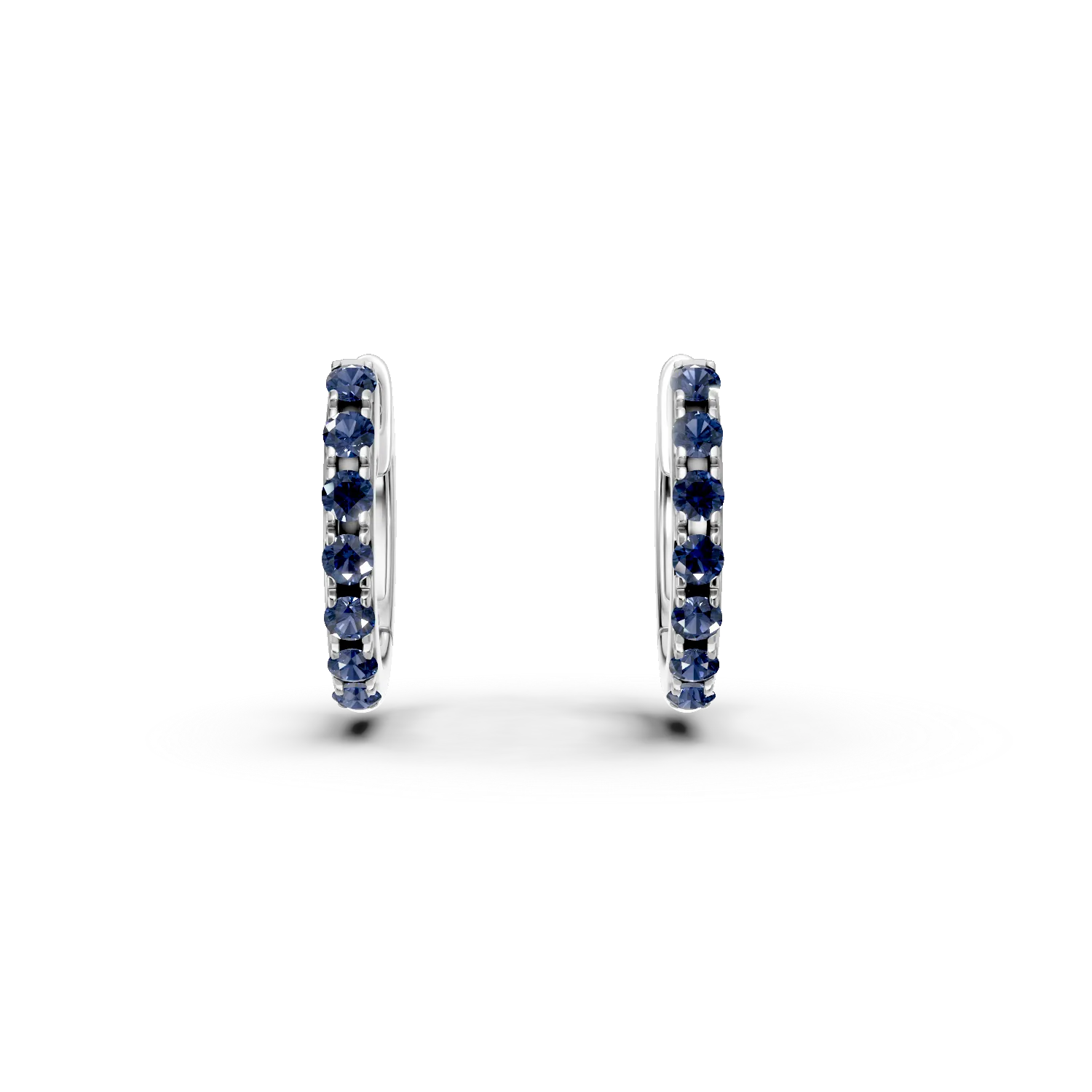 White gold hoop children's earrings with 0.1ct sapphires-191256